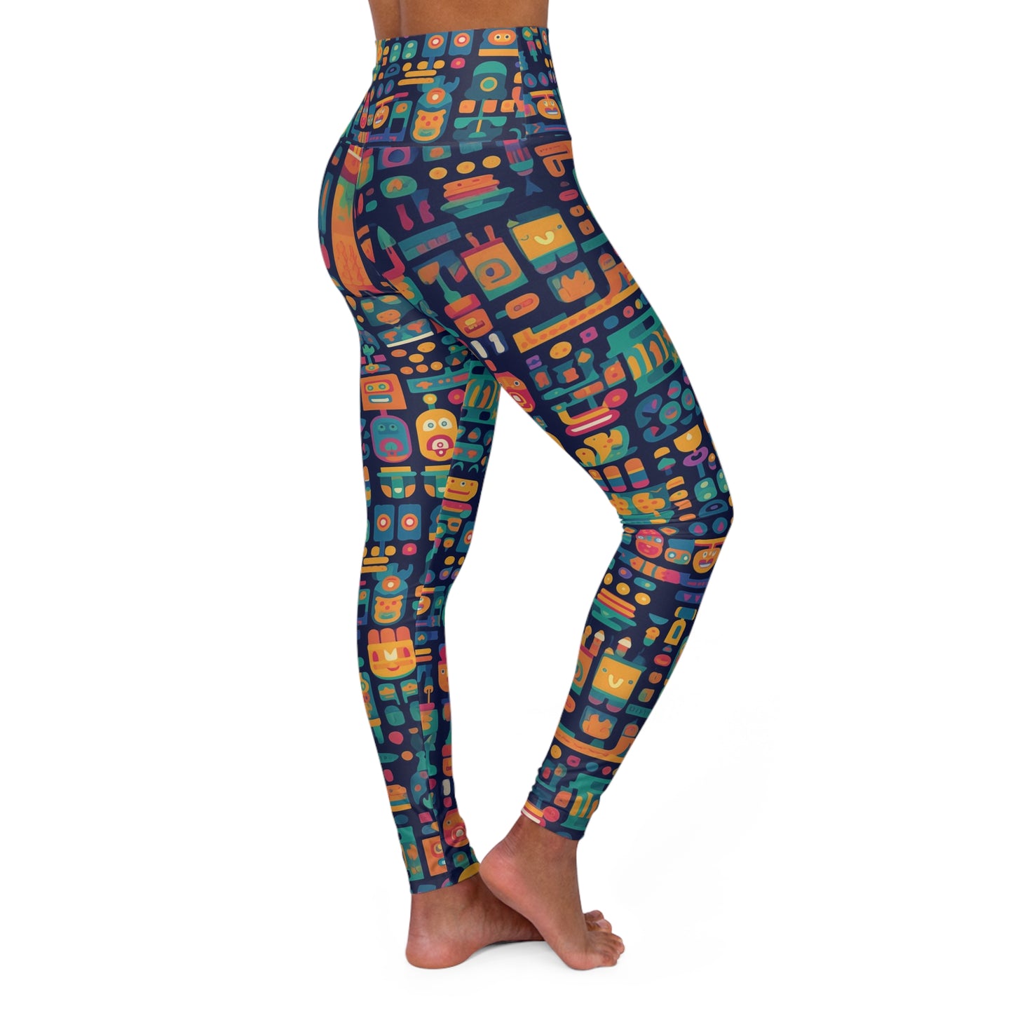 High Waisted Leggings - Anika Trikonasana Space Invader
