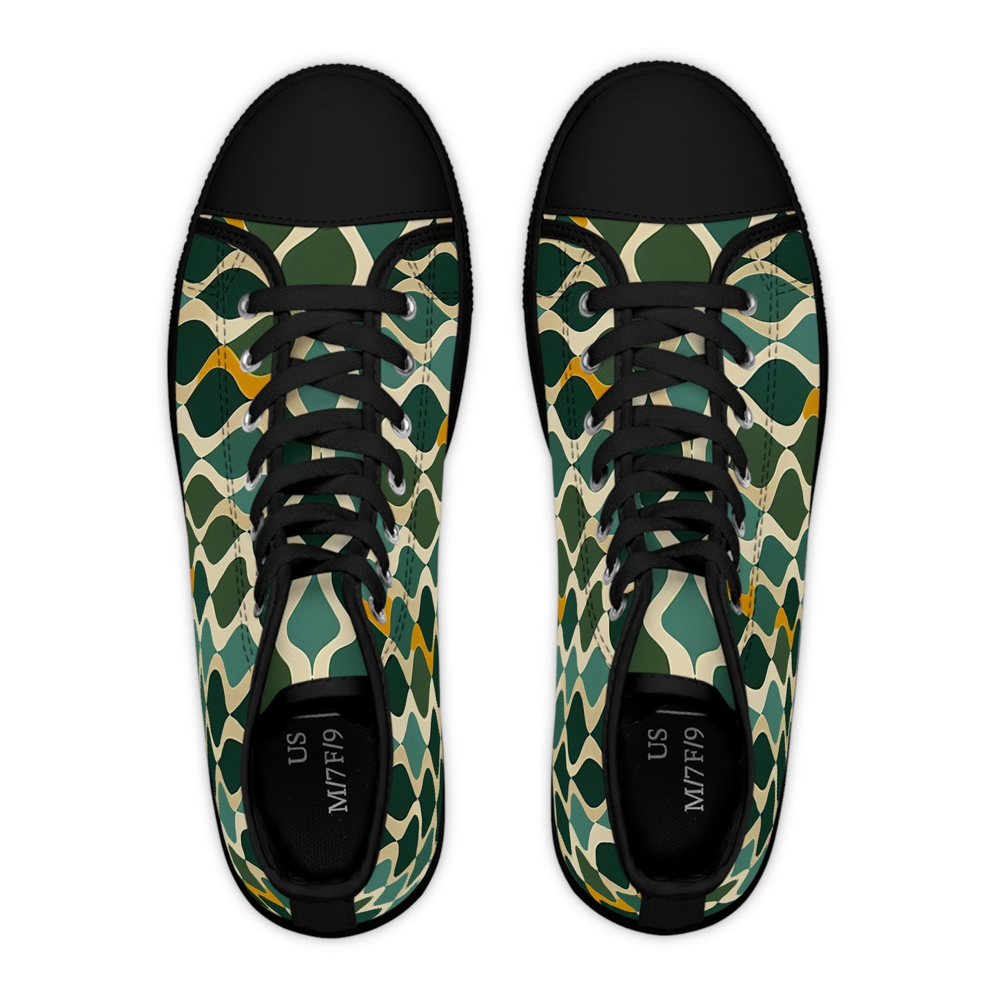 Women's High Top Sneakers - Deco Aqua Ringlets
