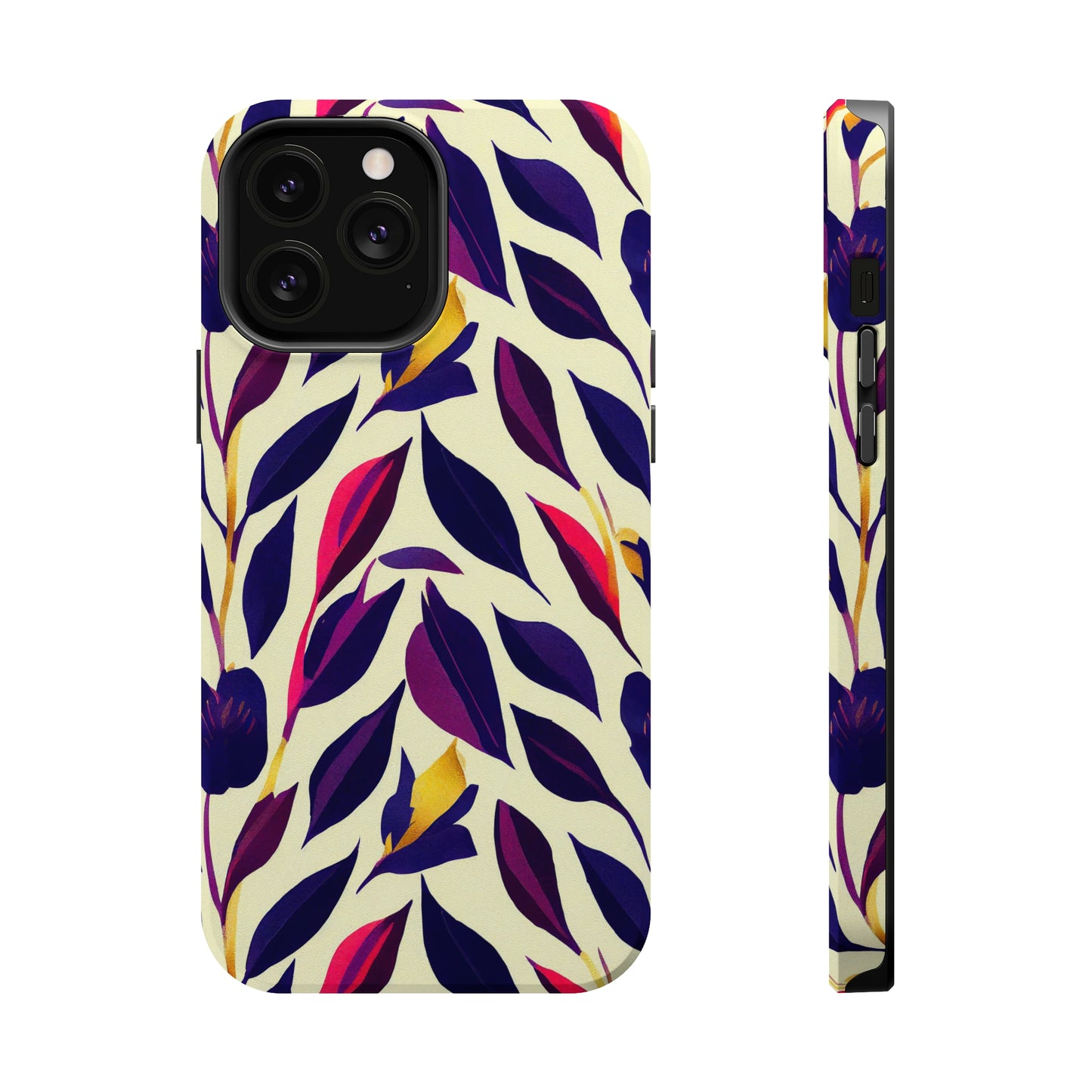 MagSafe Tough iPhone Case - Violet Flourish Damask