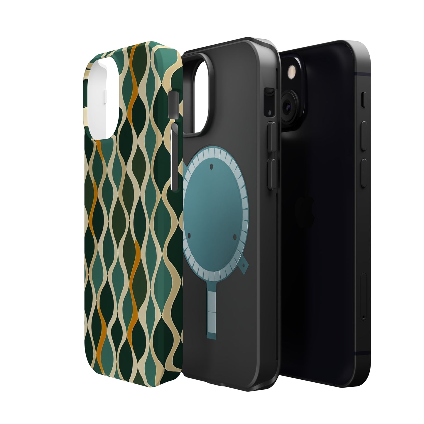 MagSafe Tough iPhone Case - Deco Aqua Ringlets.png
