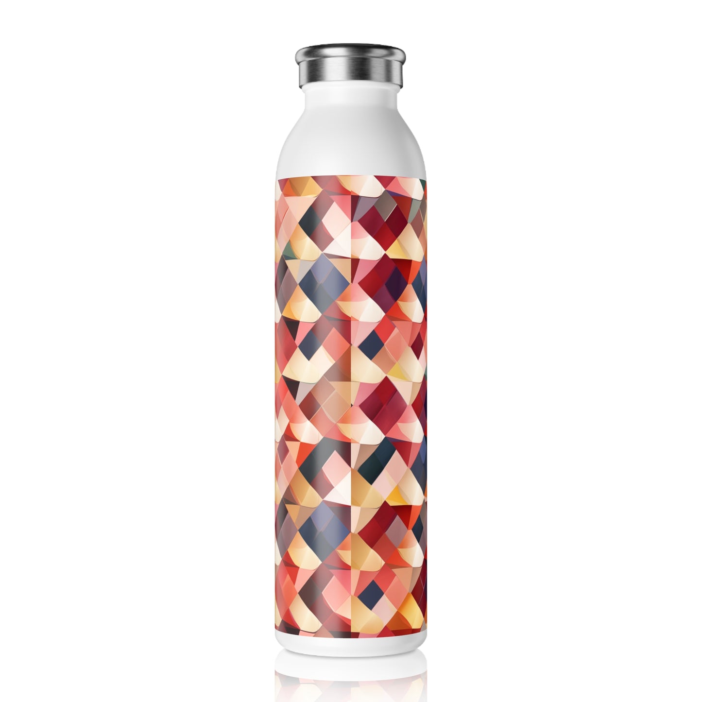 Slim Water Bottle - Parisian Harlequin Pattern