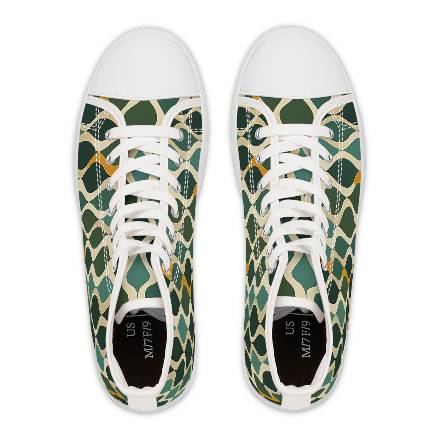 Women's High Top Sneakers - Deco Aqua Ringlets