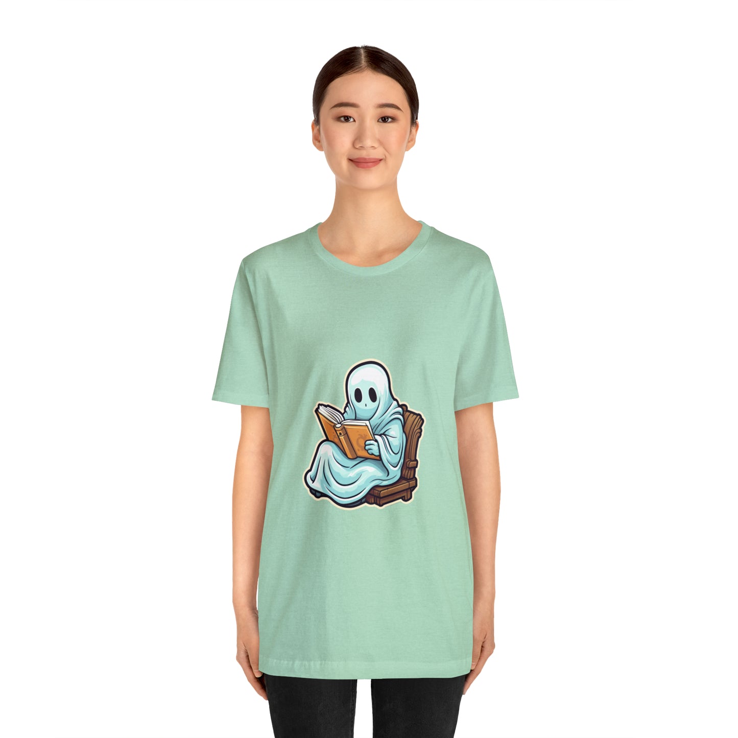 Ghost Reading Books Tee Shirt, Halloween Teacher Gift, Librarian, Ghost, Halloween Tee