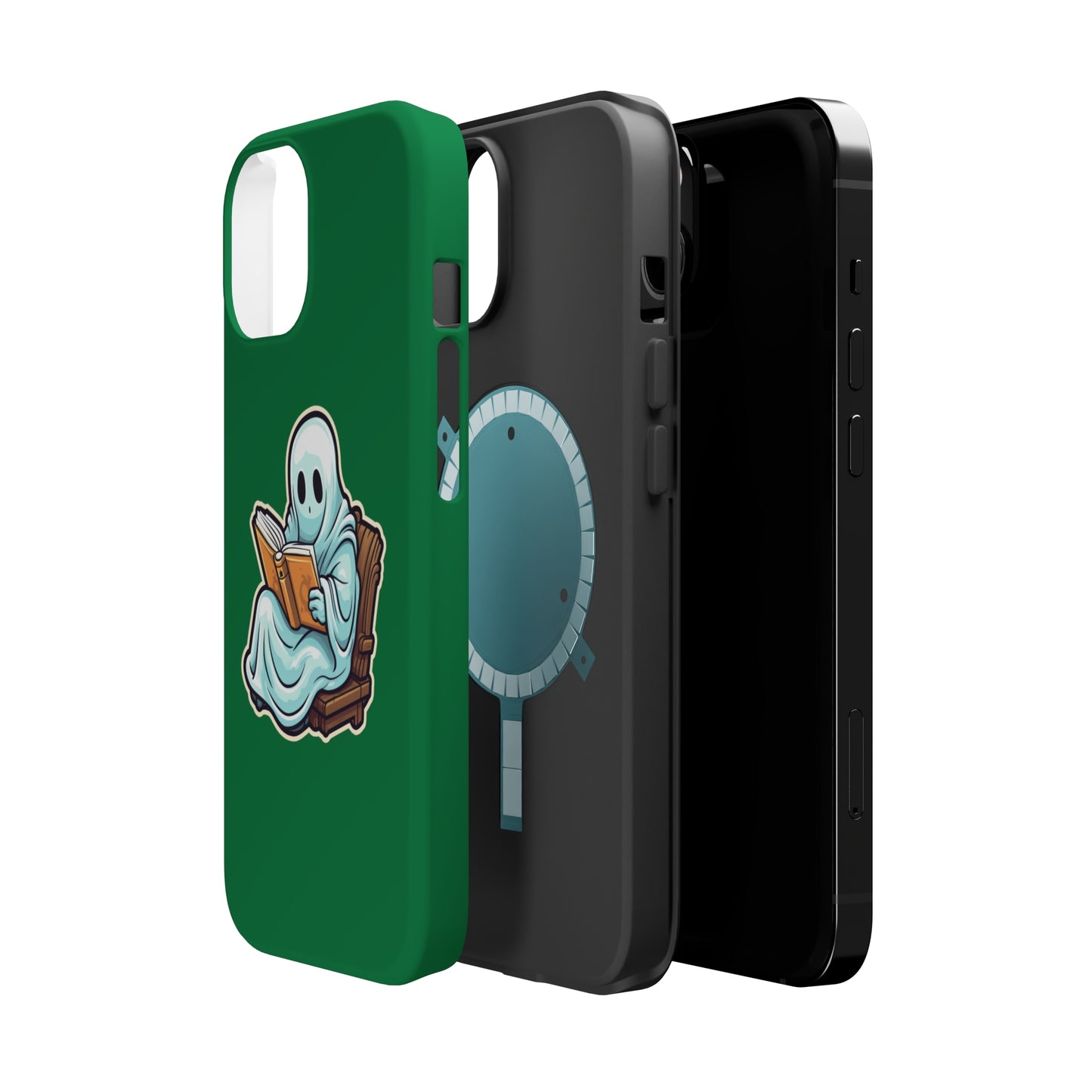 Ghost Reading Books iPhone Case, Halloween Teacher Gift, Librarian, Ghost, Halloween MagSafe Tough iPhone Case