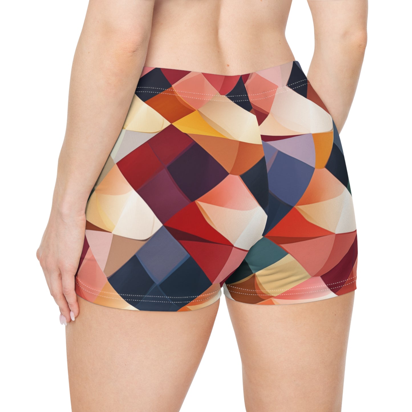 Workout Shorts - Parisian Harlequin Pattern