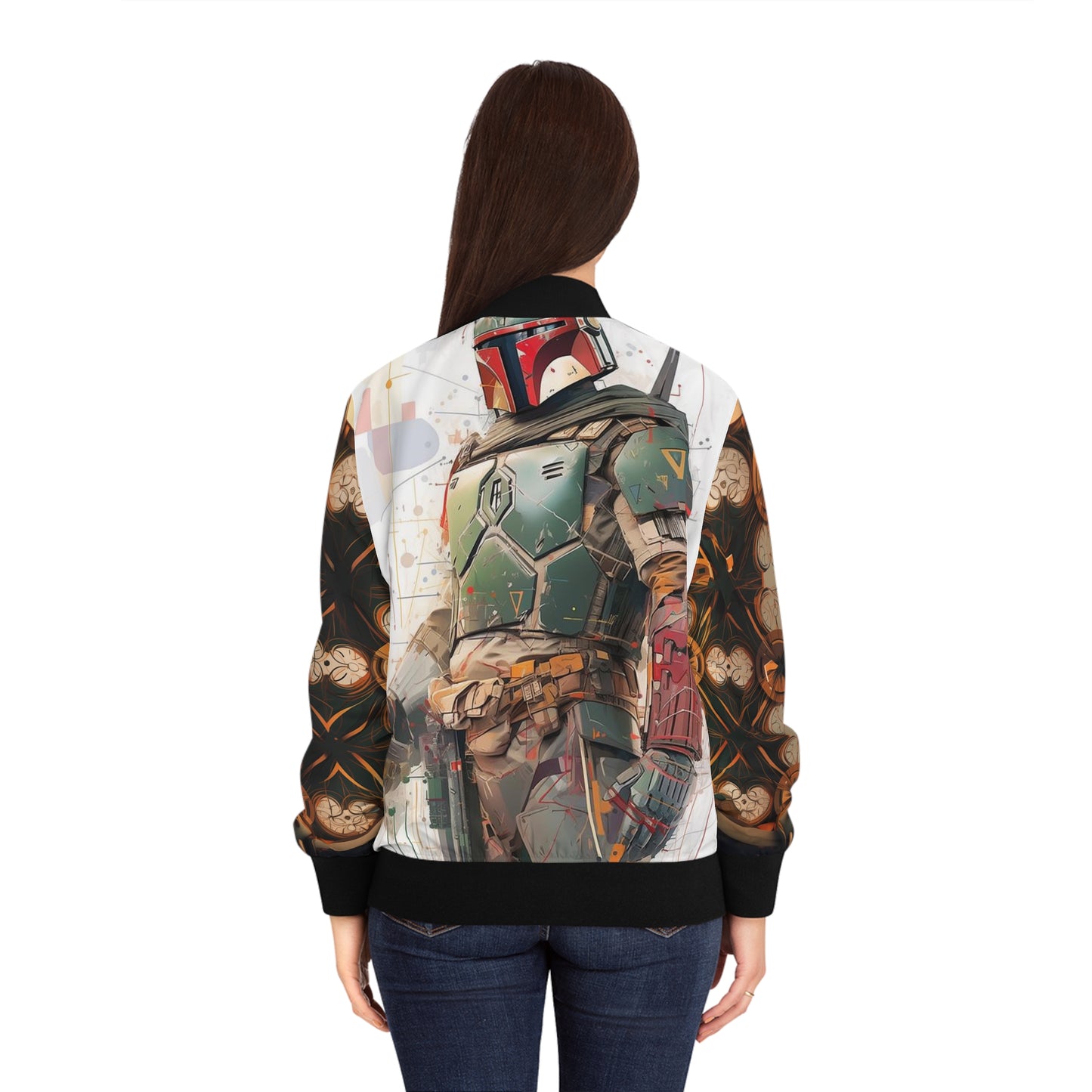 Women's Bomber Jacket - Boba Fett infographic illustration