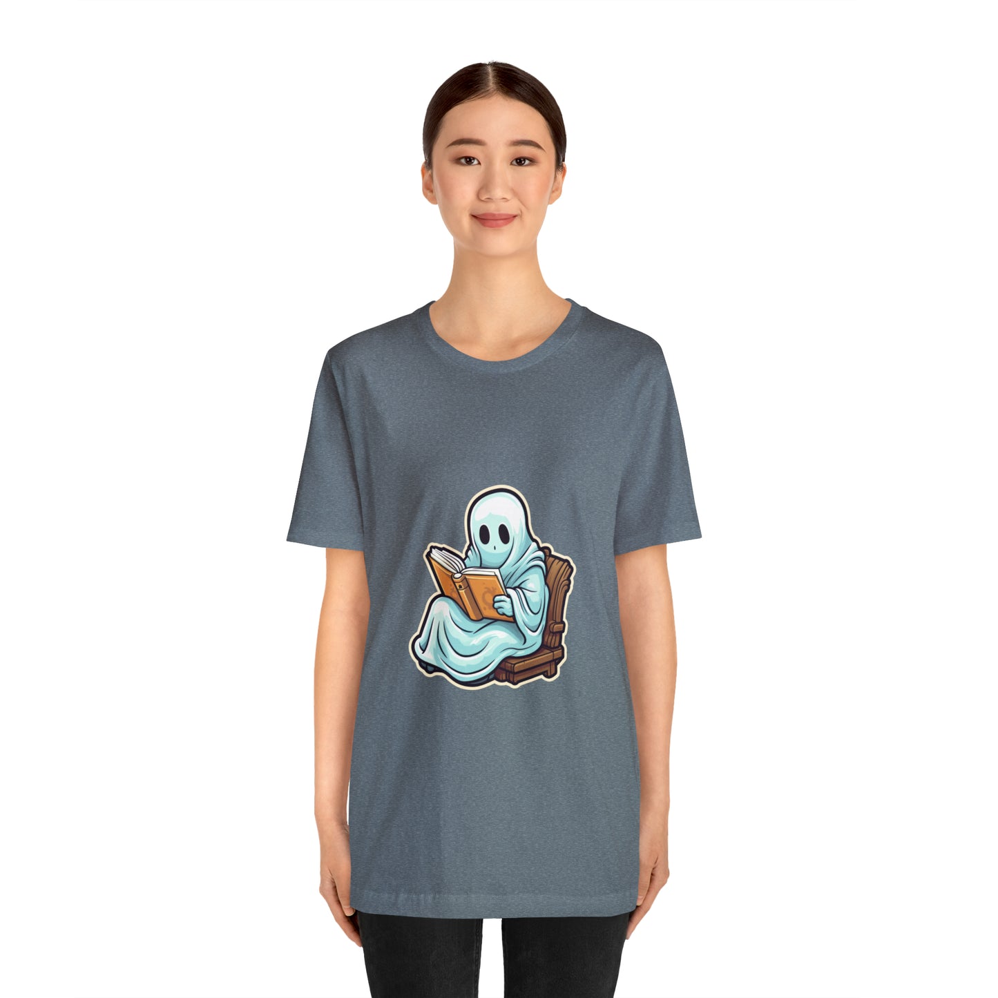Ghost Reading Books Tee Shirt, Halloween Teacher Gift, Librarian, Ghost, Halloween Tee