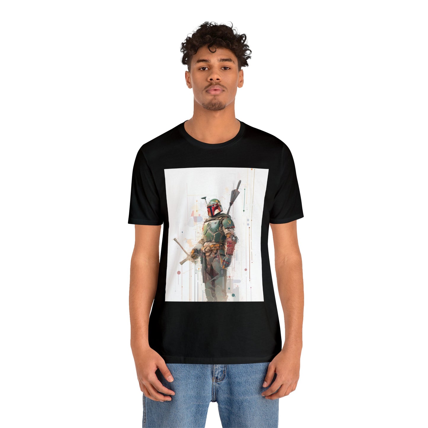 Unisex Jersey Short Sleeve Tee - Boba Fett infographic illustration