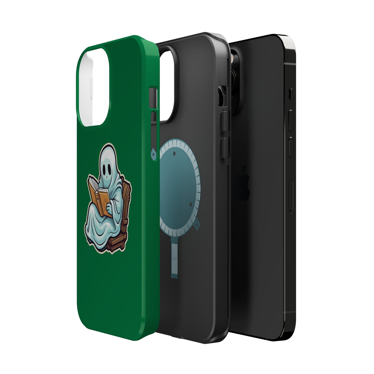 Ghost Reading Books iPhone Case, Halloween Teacher Gift, Librarian, Ghost, Halloween MagSafe Tough iPhone Case