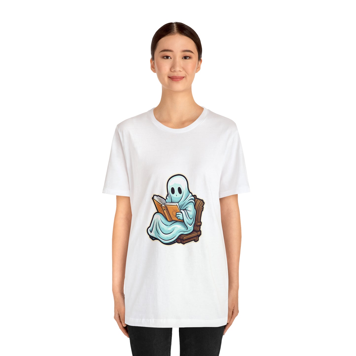Ghost Reading Books Tee Shirt, Halloween Teacher Gift, Librarian, Ghost, Halloween Tee