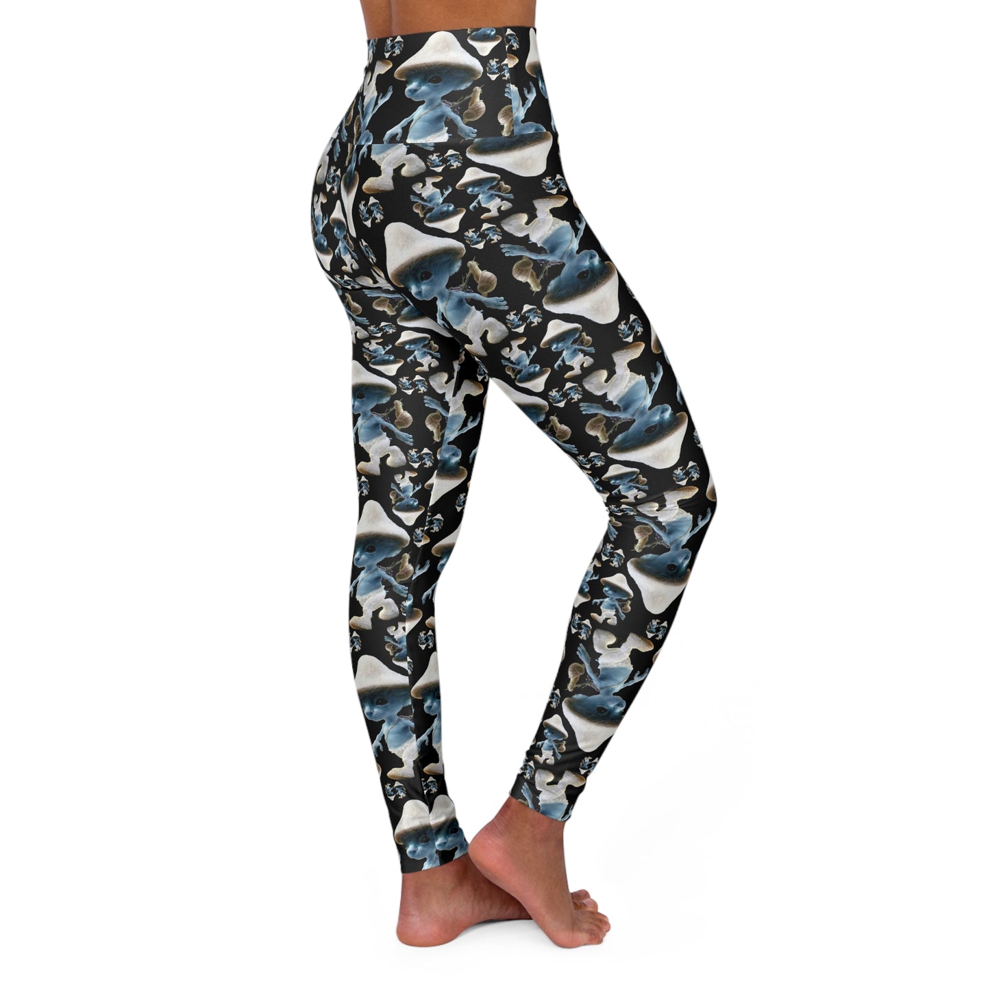 High Waisted Leggings - SmurfCat Pattern