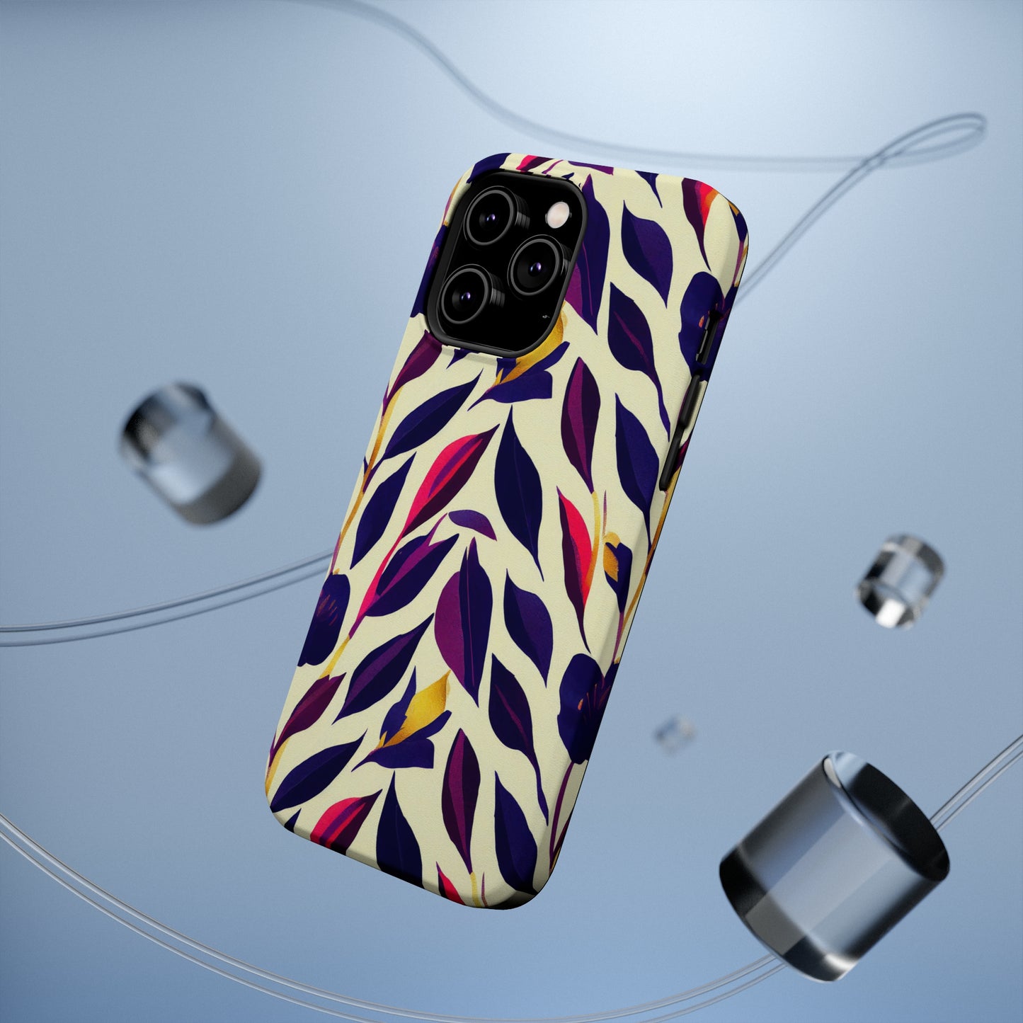 MagSafe Tough iPhone Case - Violet Flourish Damask