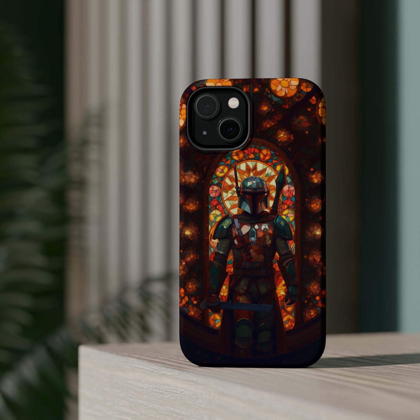 MagSafe Tough iPhone Case - The Mandalorian Catholic Stained Glass Window