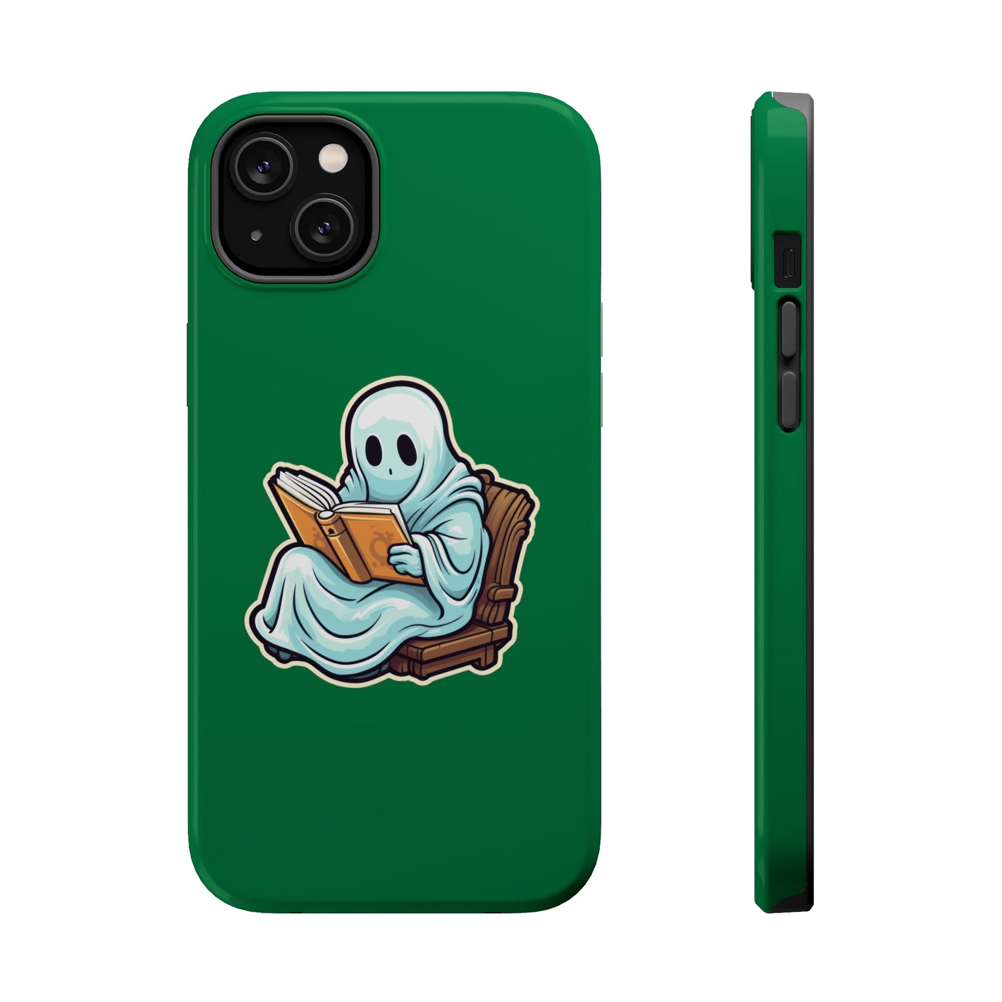 Ghost Reading Books iPhone Case, Halloween Teacher Gift, Librarian, Ghost, Halloween MagSafe Tough iPhone Case