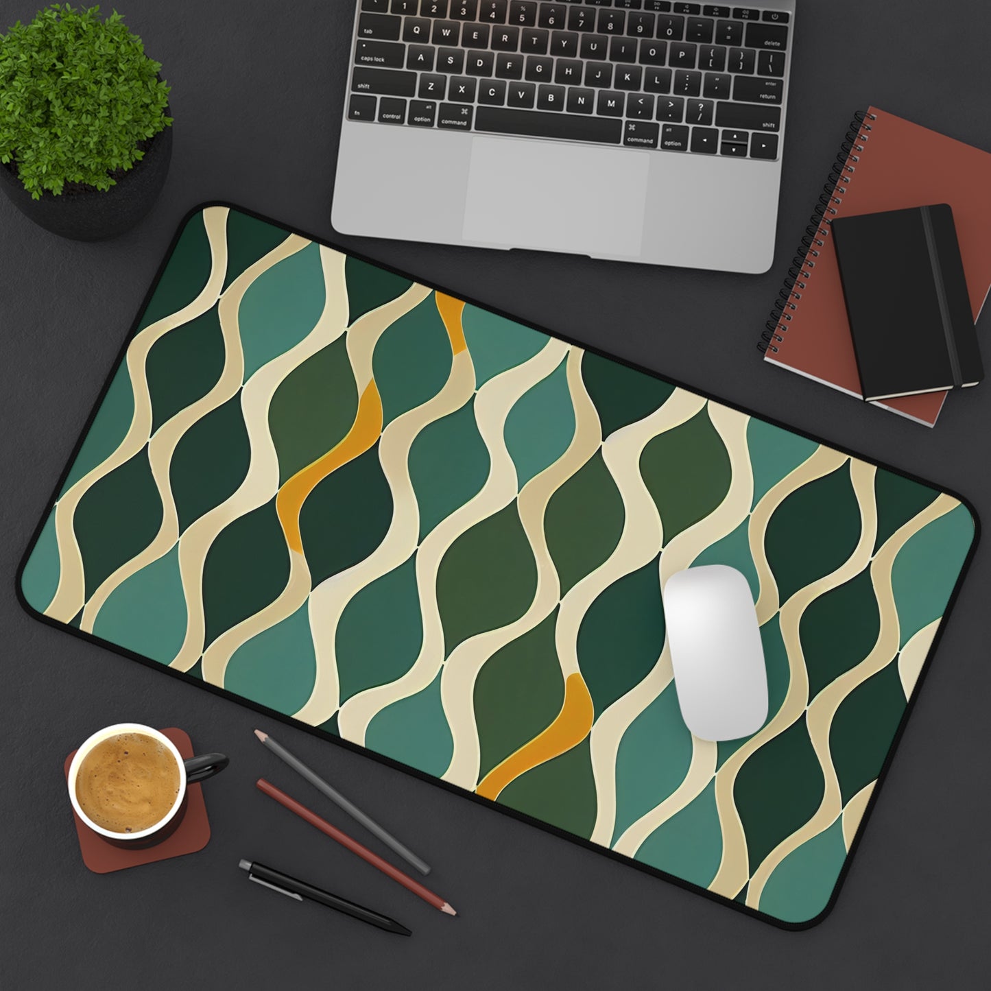 Desk Mat - Deco Aqua Ringlets