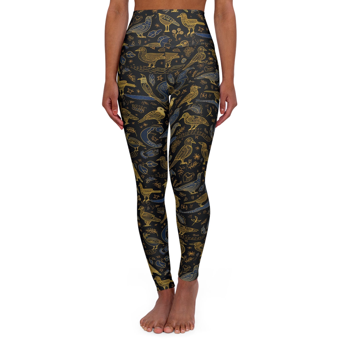 High Waisted Leggings - Avian Glyphs