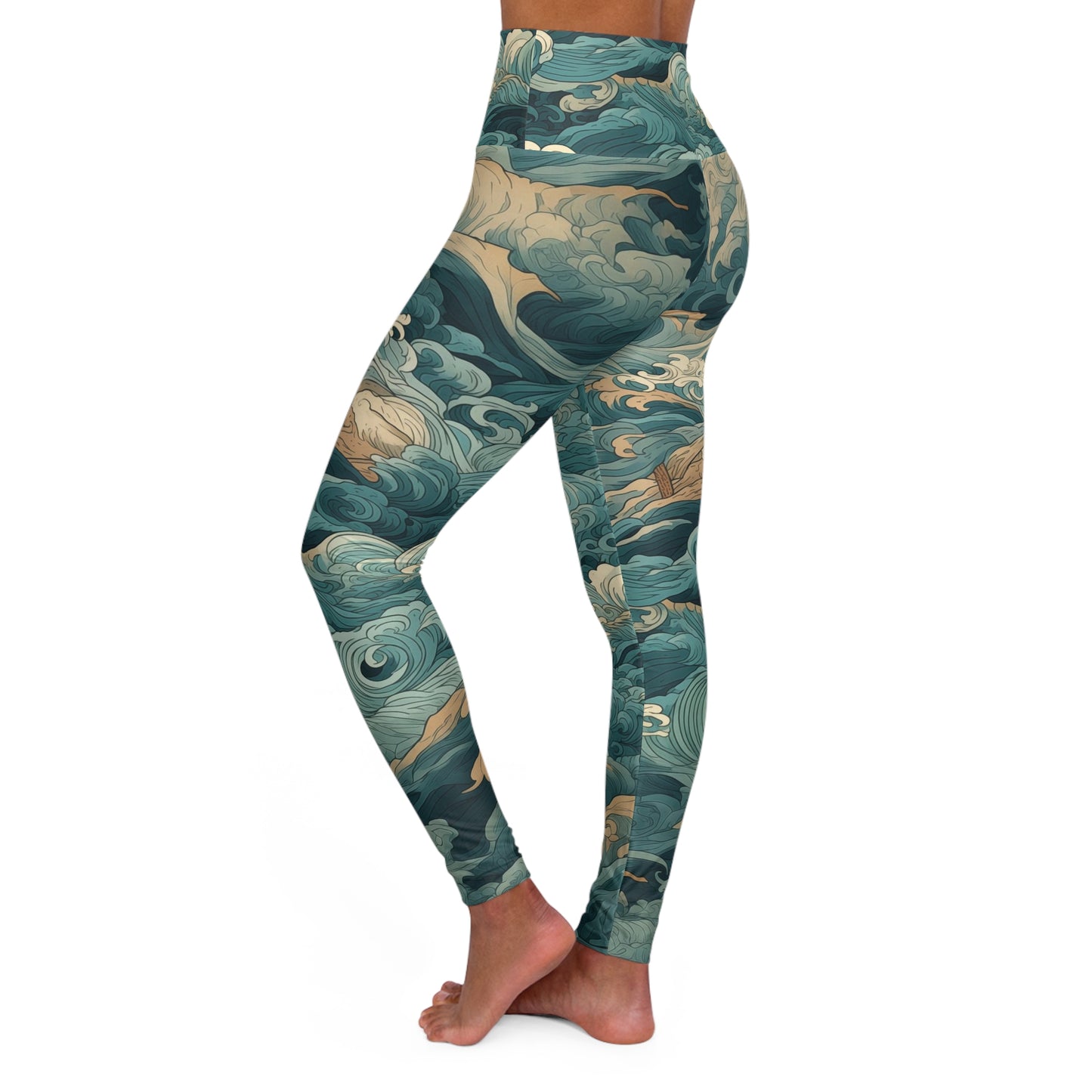 High Waisted Leggings - Elric Belmont Anime Ocean