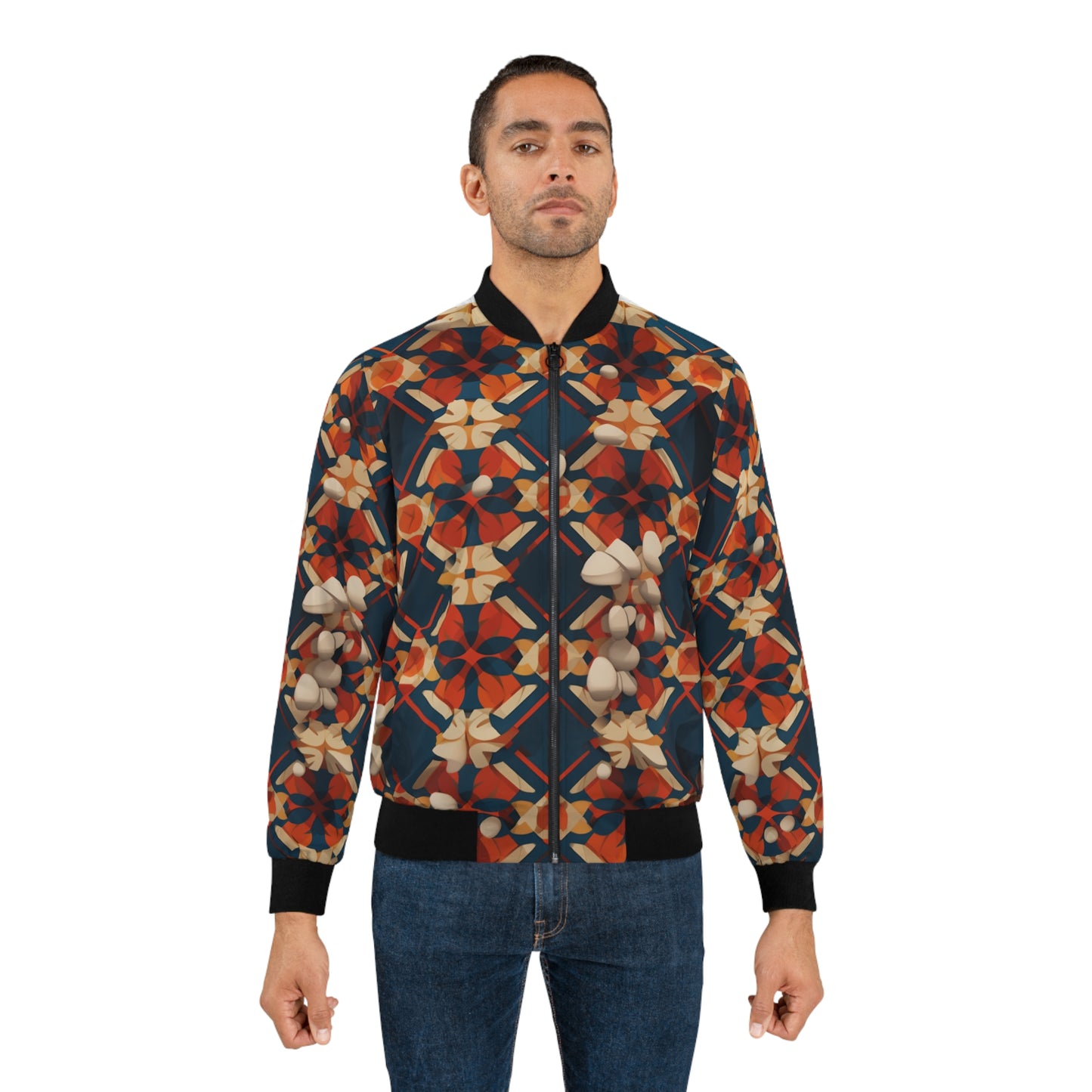 Men's Bomber Jacket - Storm Trooper Norman Rockwell Christmas Card.png