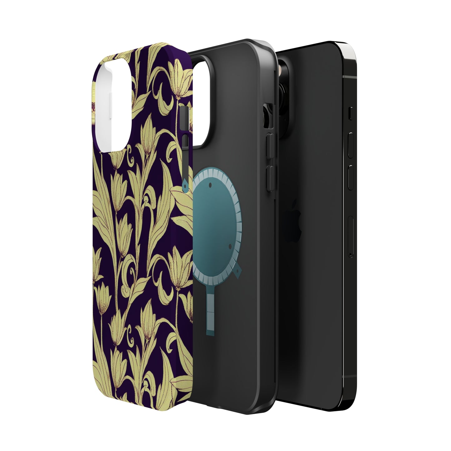 MagSafe Tough iPhone Case - Baroque Blossom Damask