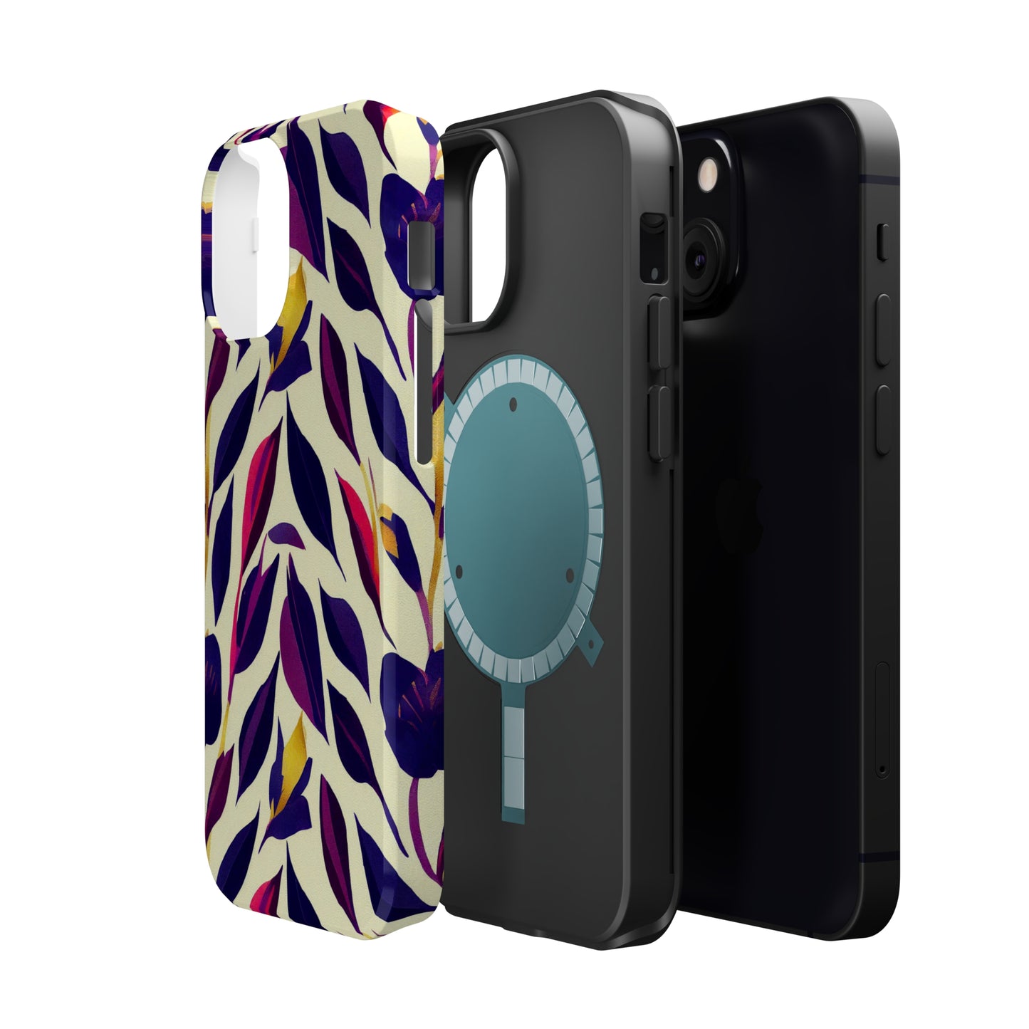 MagSafe Tough iPhone Case - Violet Flourish Damask