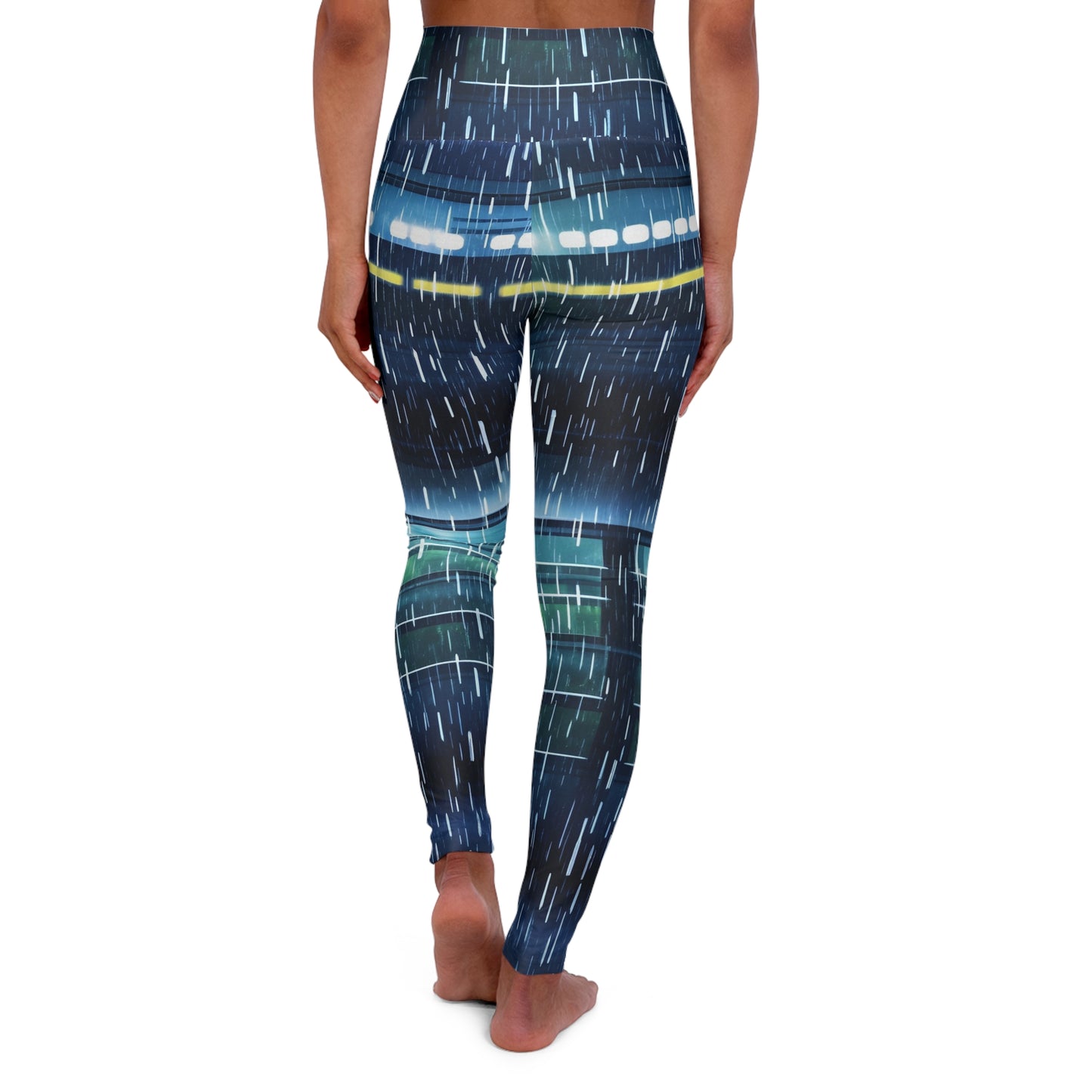 High Waisted Leggings - Bullet Train Typhoon