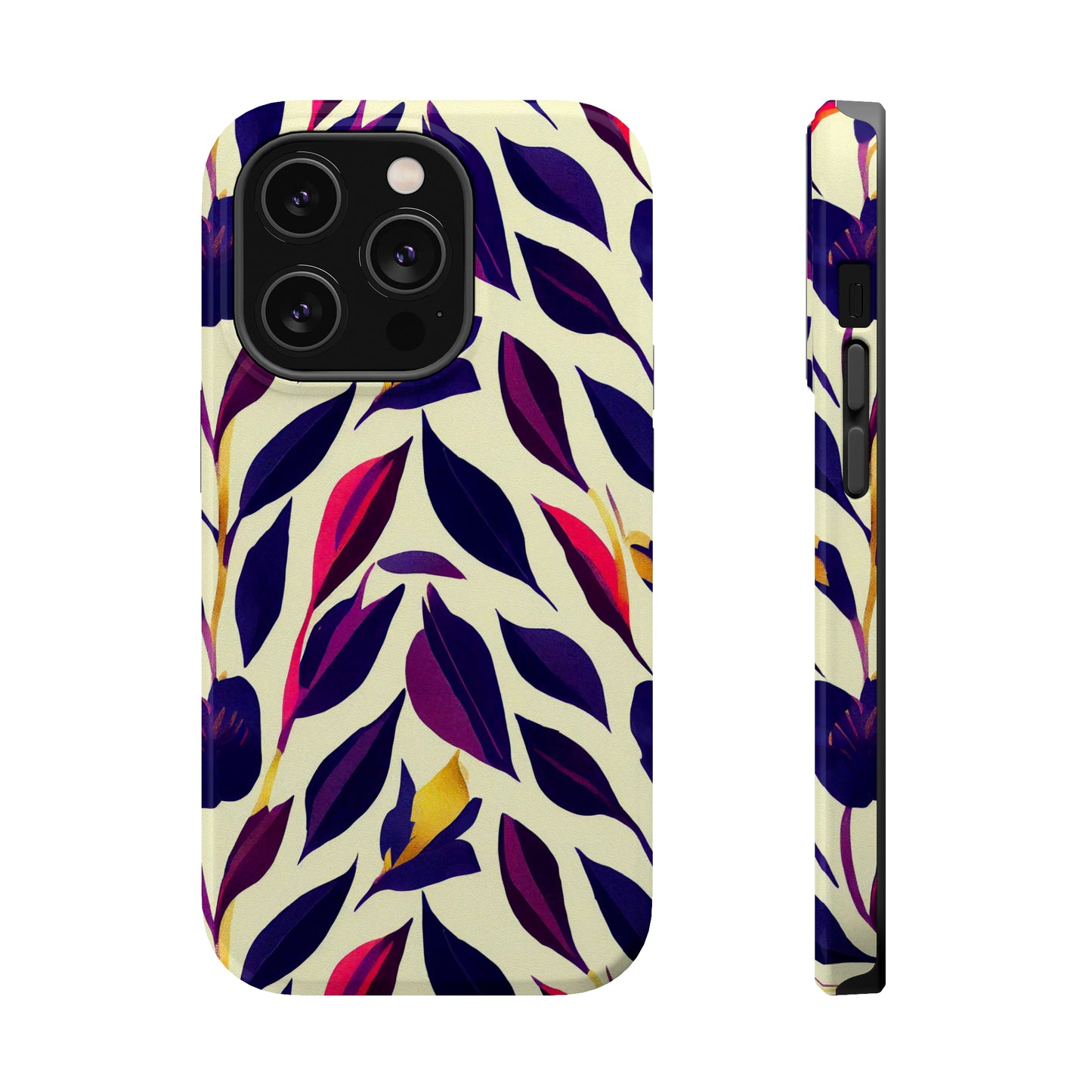 MagSafe Tough iPhone Case - Violet Flourish Damask