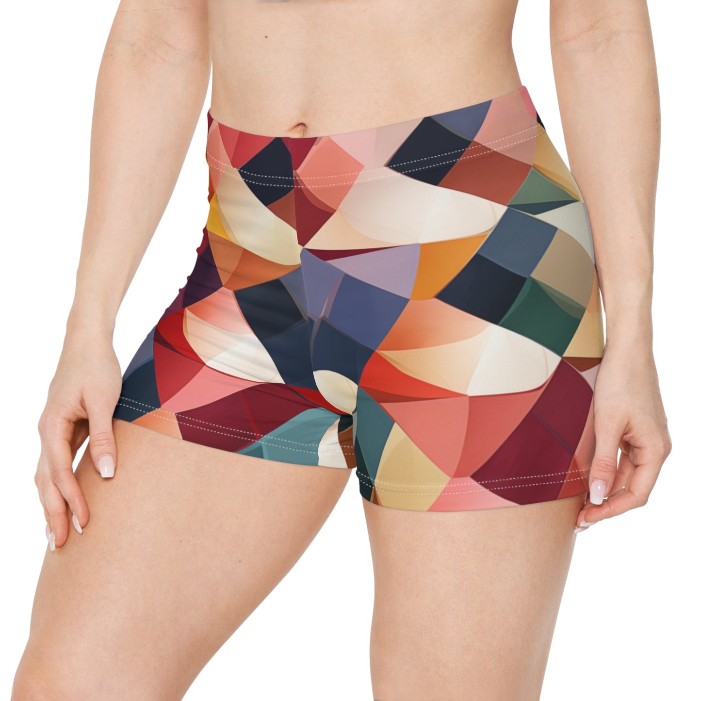 Workout Shorts - Parisian Harlequin Pattern