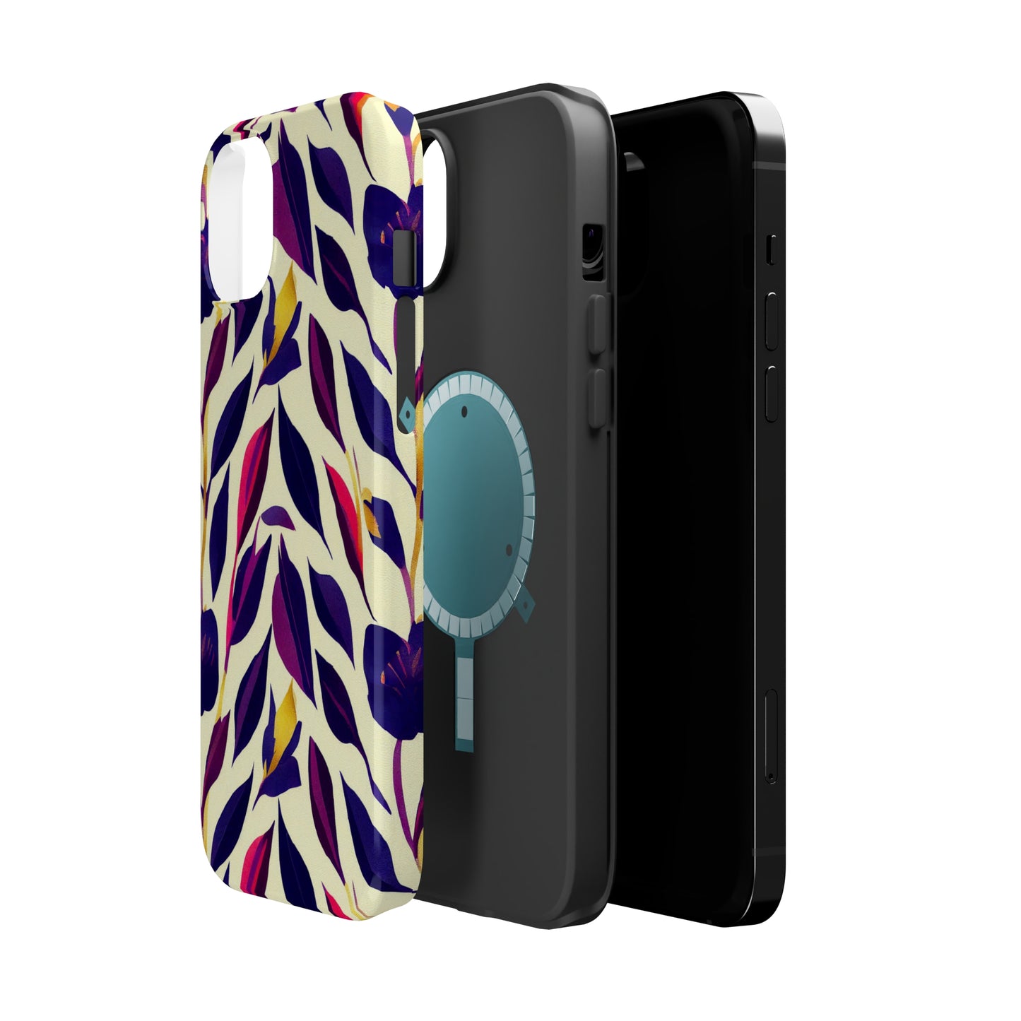 MagSafe Tough iPhone Case - Violet Flourish Damask