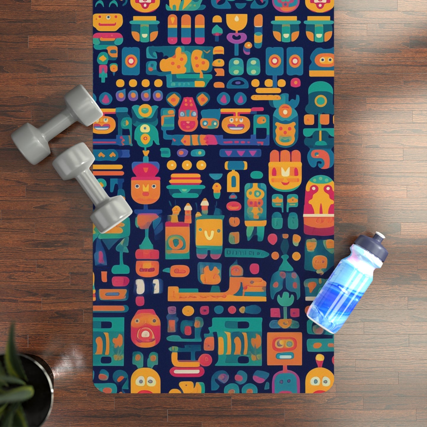 Rubber Yoga Mat- Anika Trikonasana Space Invader