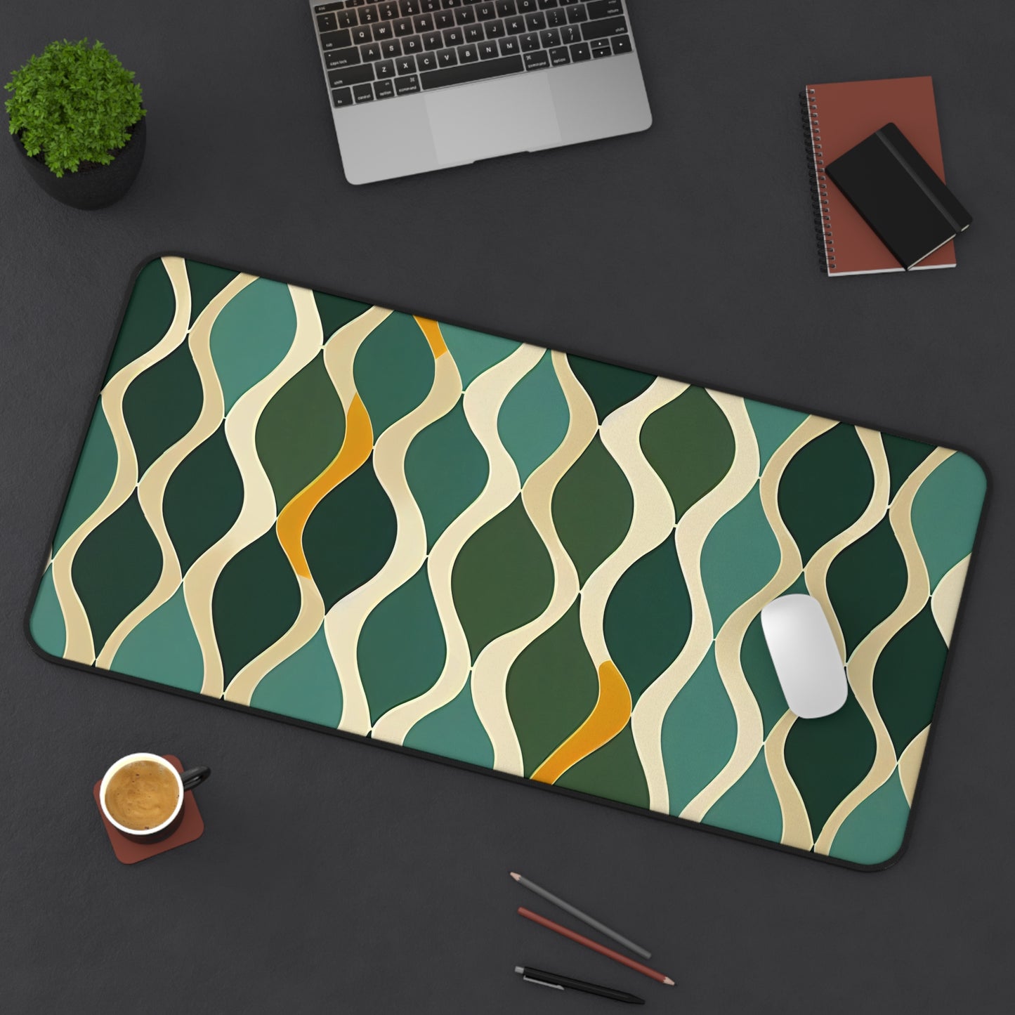 Desk Mat - Deco Aqua Ringlets