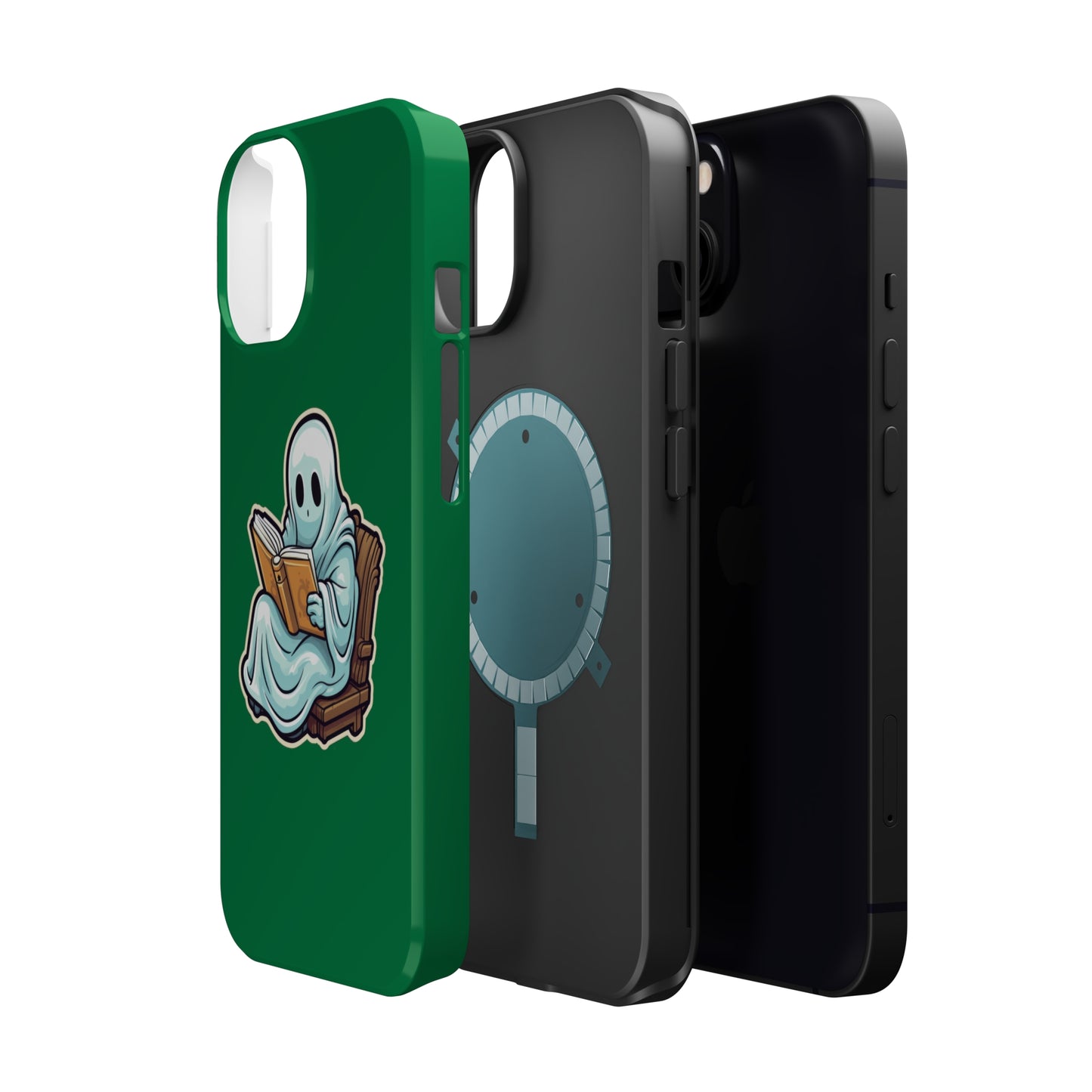 Ghost Reading Books iPhone Case, Halloween Teacher Gift, Librarian, Ghost, Halloween MagSafe Tough iPhone Case