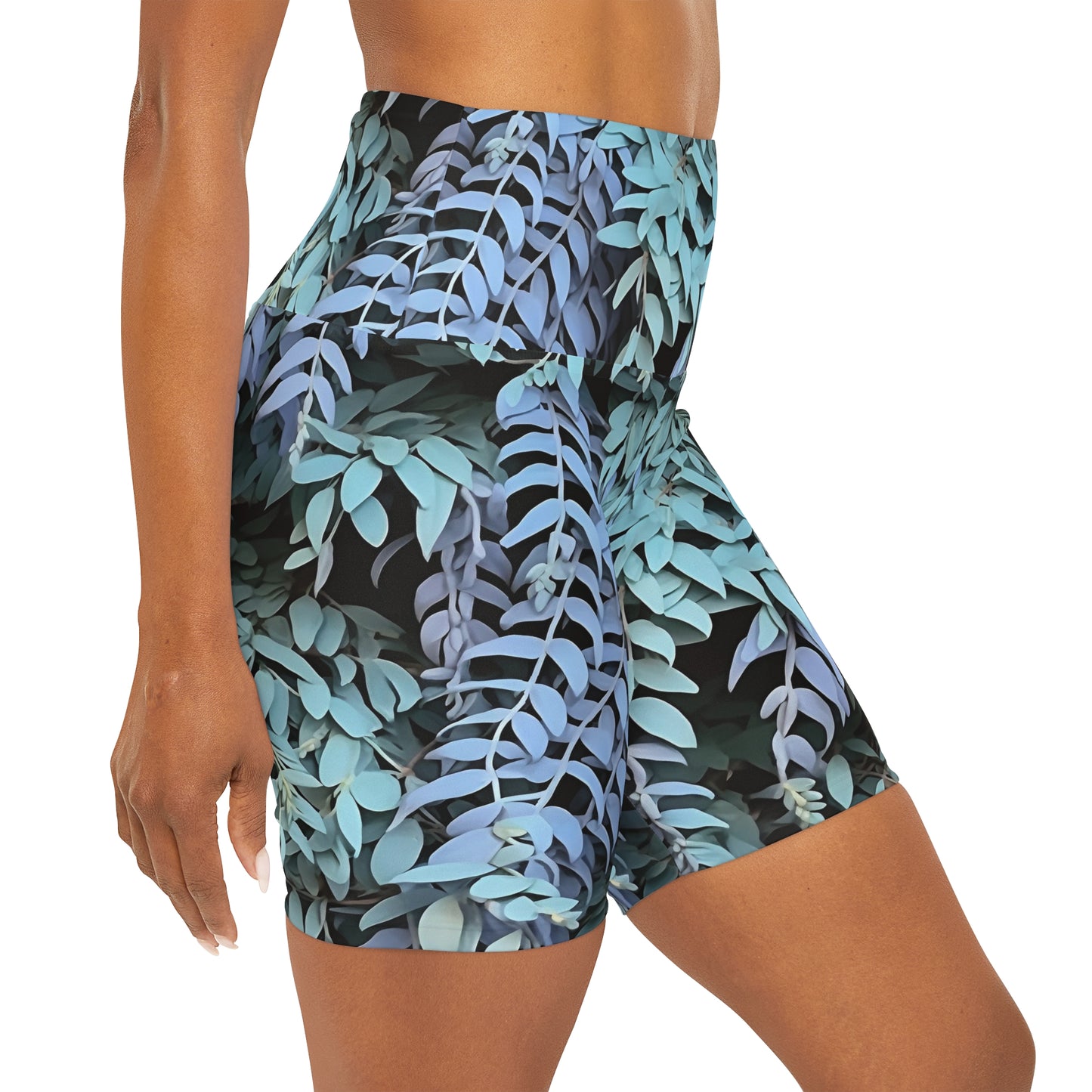 High Waisted Yoga Shorts - Purple Sage, Purple Sage