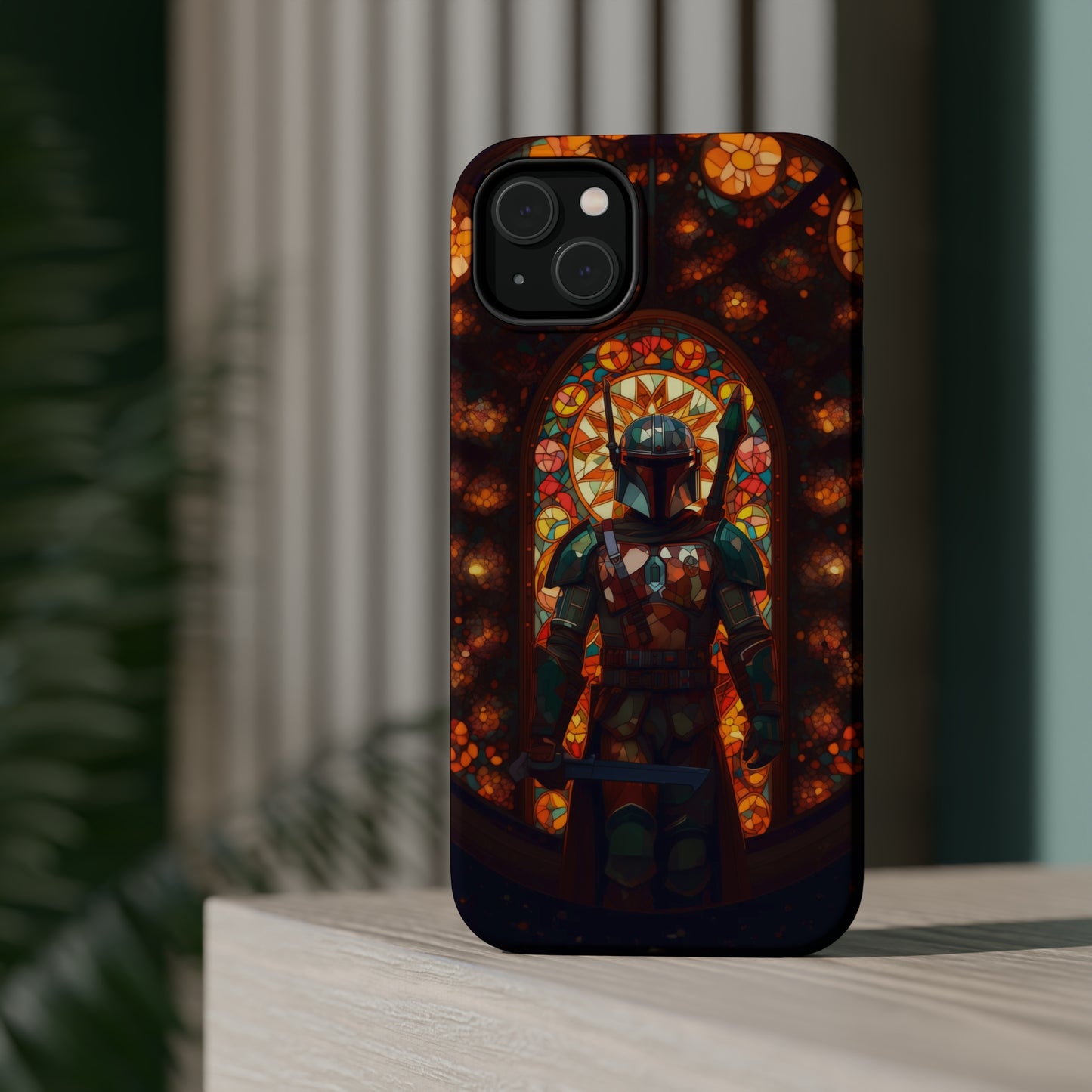 MagSafe Tough iPhone Case - The Mandalorian Catholic Stained Glass Window