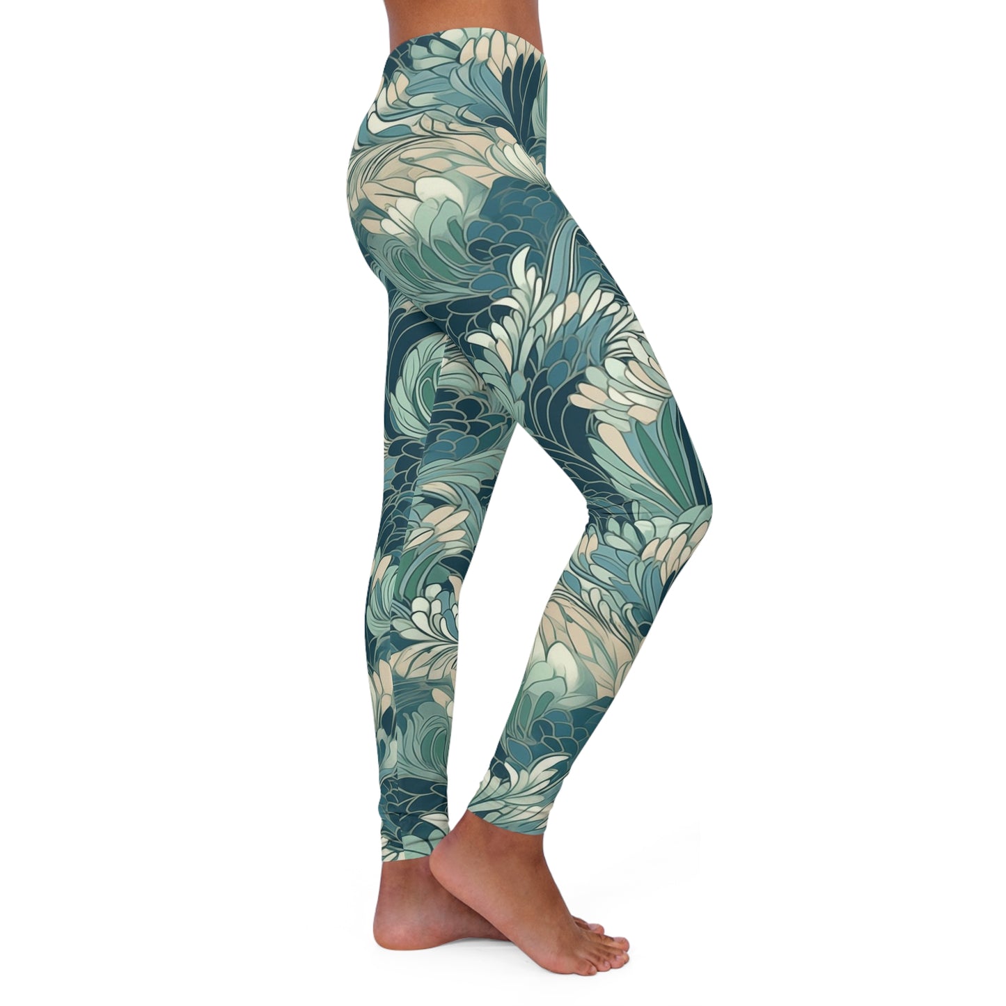 Women's Spandex Leggings - Gregoria Ustrasana Chinoiserie
