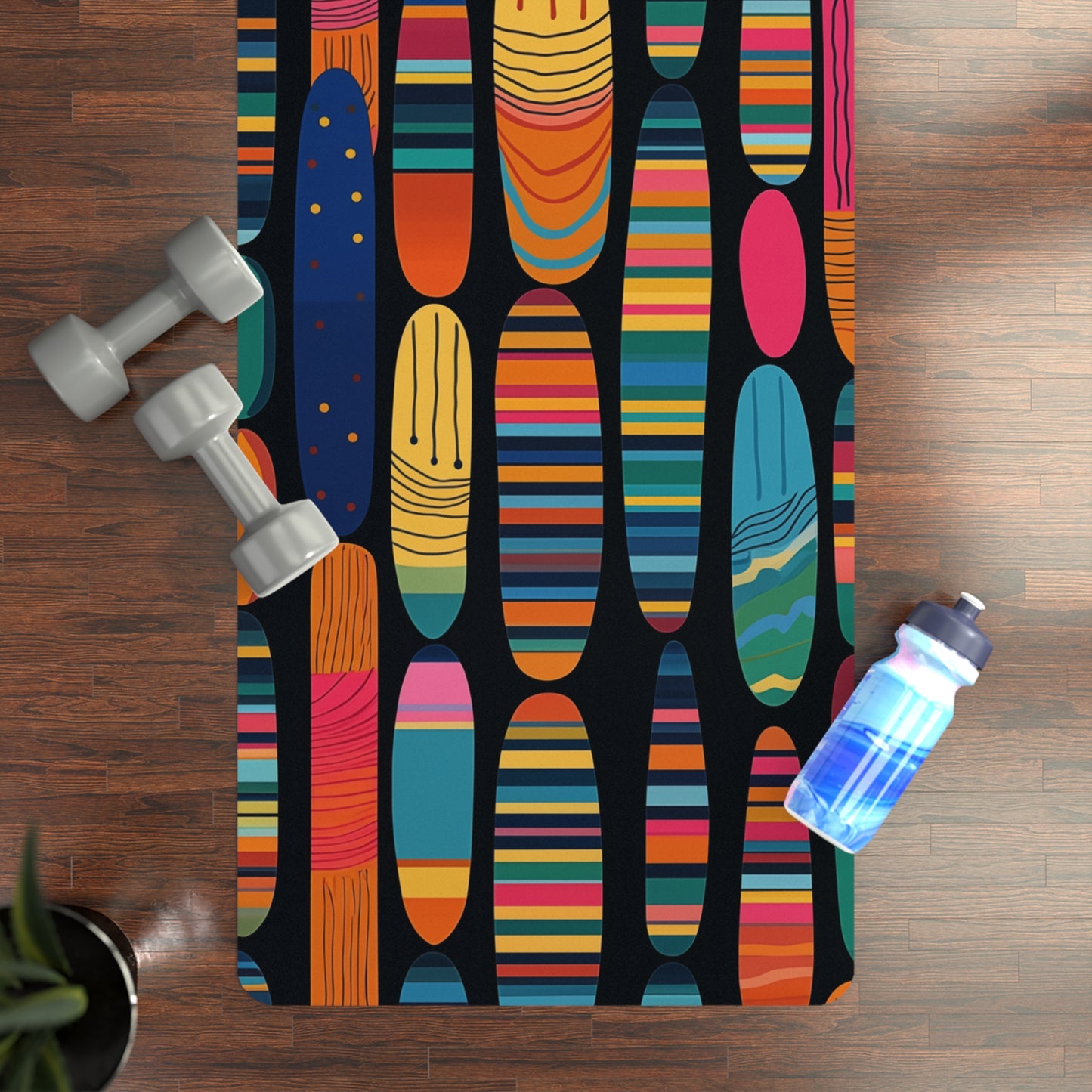 Rubber Yoga Mat- Petrarca So Paulo Stripes