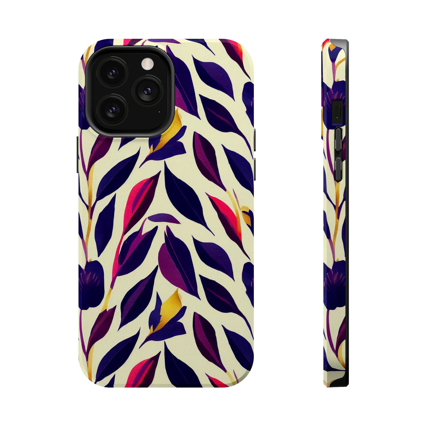 MagSafe Tough iPhone Case - Violet Flourish Damask