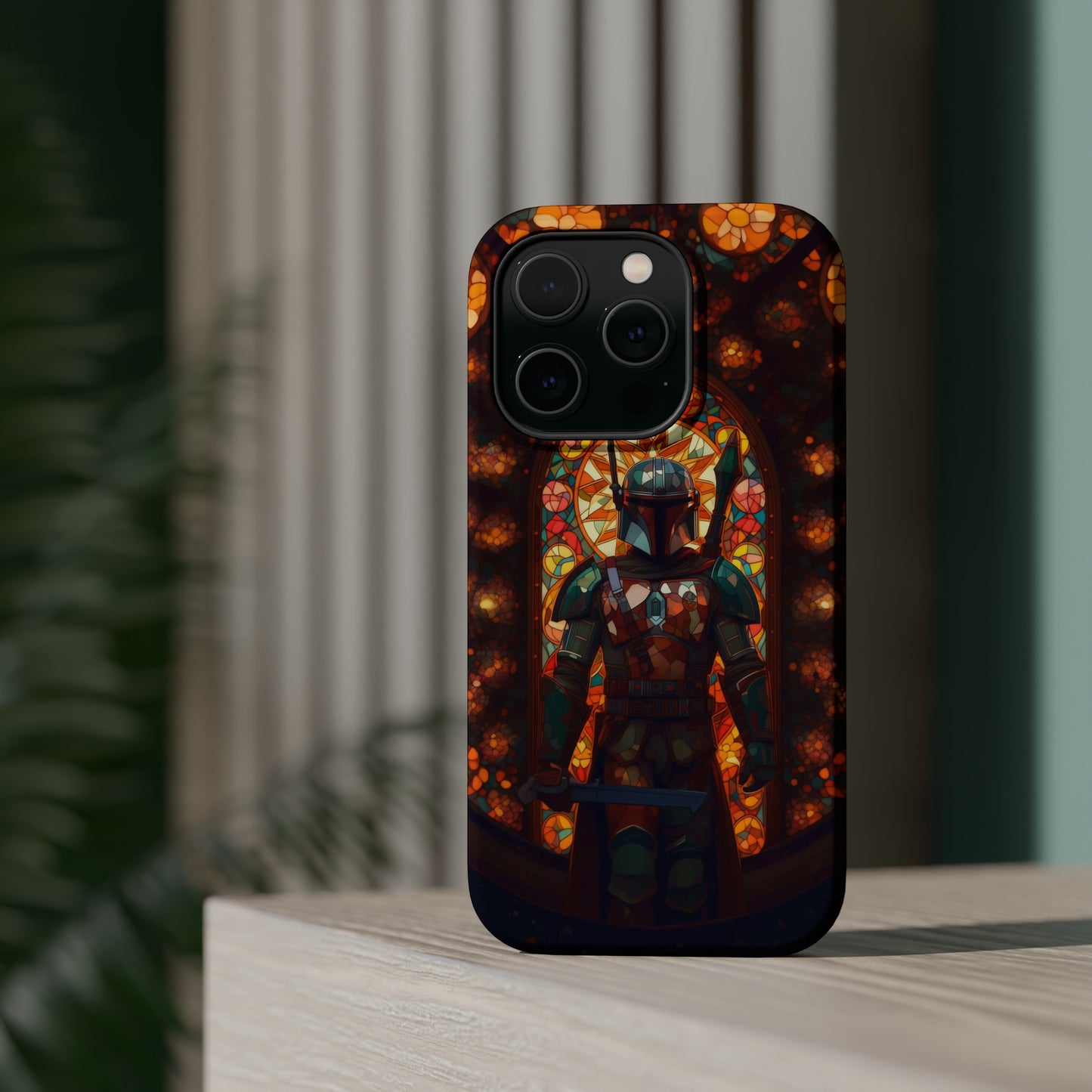 MagSafe Tough iPhone Case - The Mandalorian Catholic Stained Glass Window