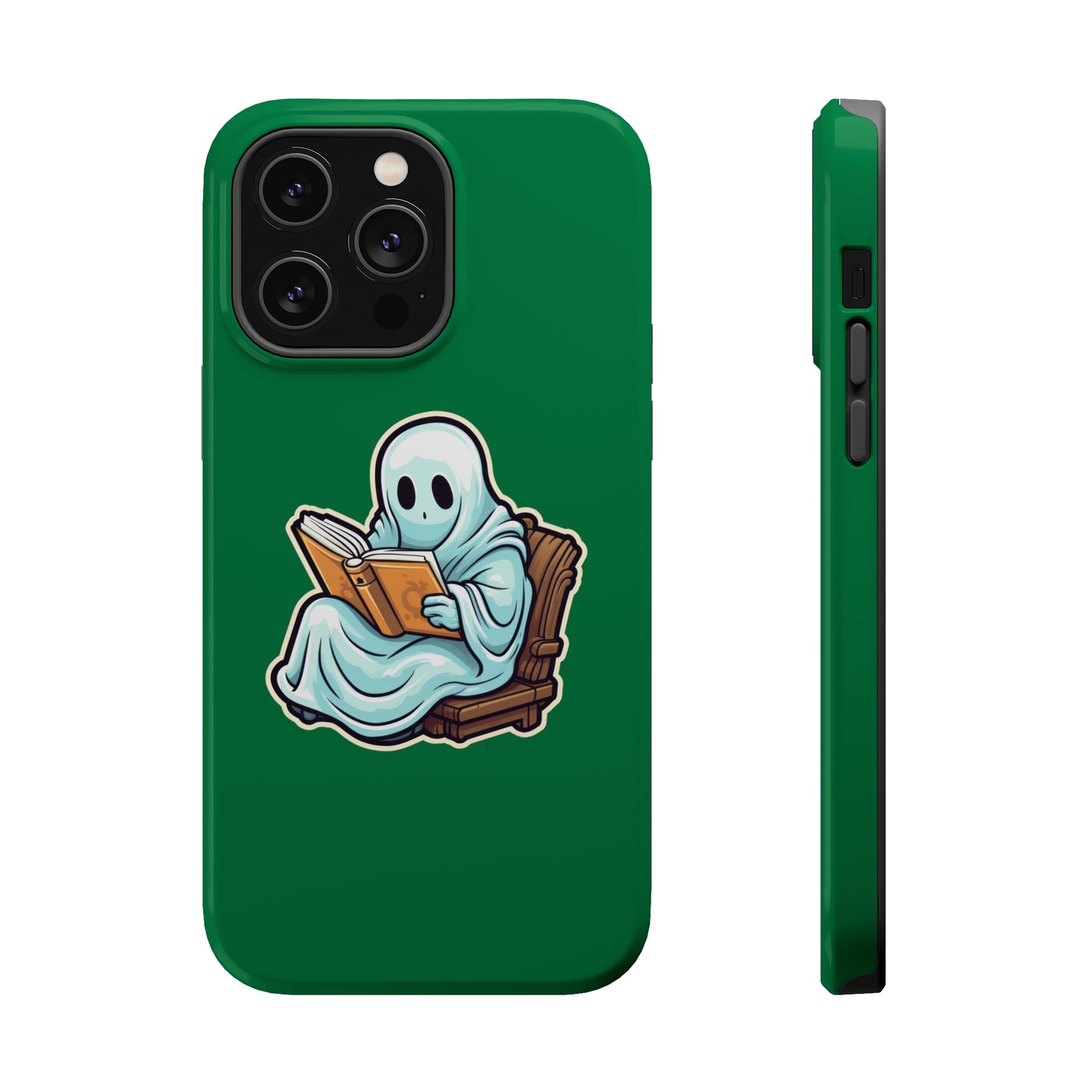 Ghost Reading Books iPhone Case, Halloween Teacher Gift, Librarian, Ghost, Halloween MagSafe Tough iPhone Case