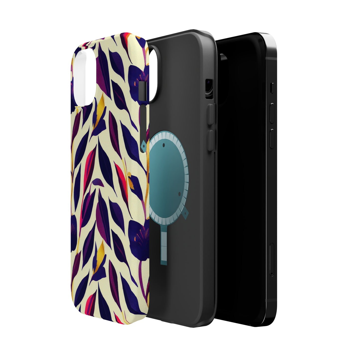 MagSafe Tough iPhone Case - Violet Flourish Damask