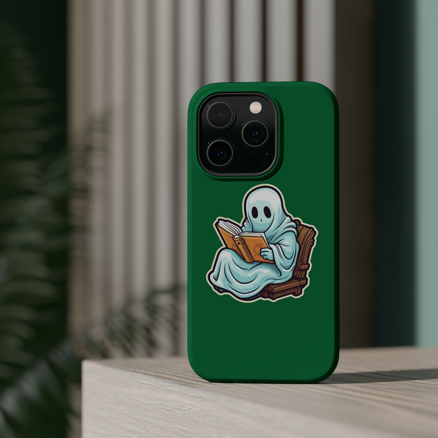 Ghost Reading Books iPhone Case, Halloween Teacher Gift, Librarian, Ghost, Halloween MagSafe Tough iPhone Case