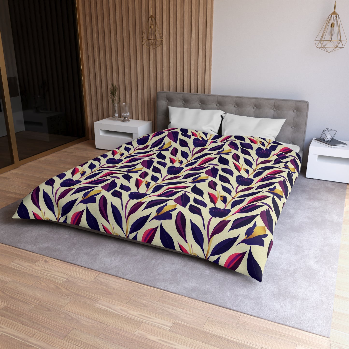 Violet Flourish Damask - Duvet Cover