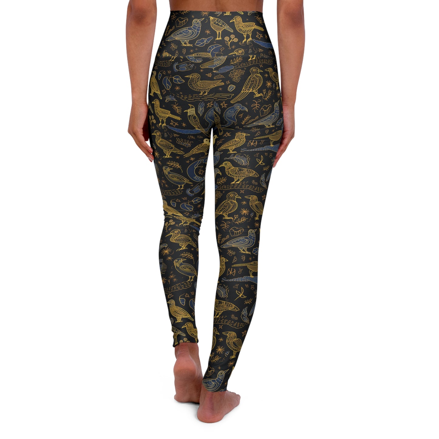 High Waisted Leggings - Avian Glyphs