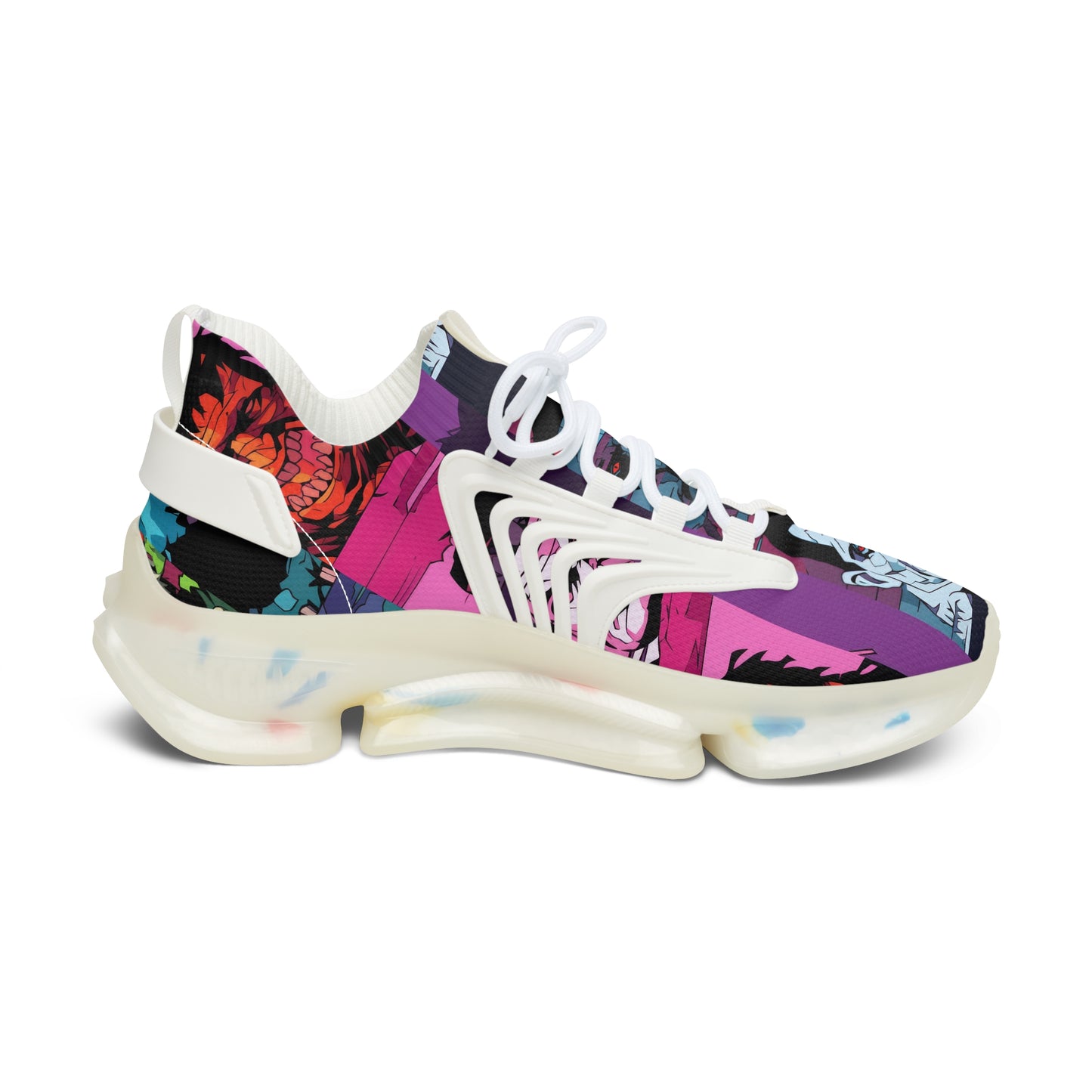 Women's Mesh Sneakers - Spooky Monsters Anime Beta