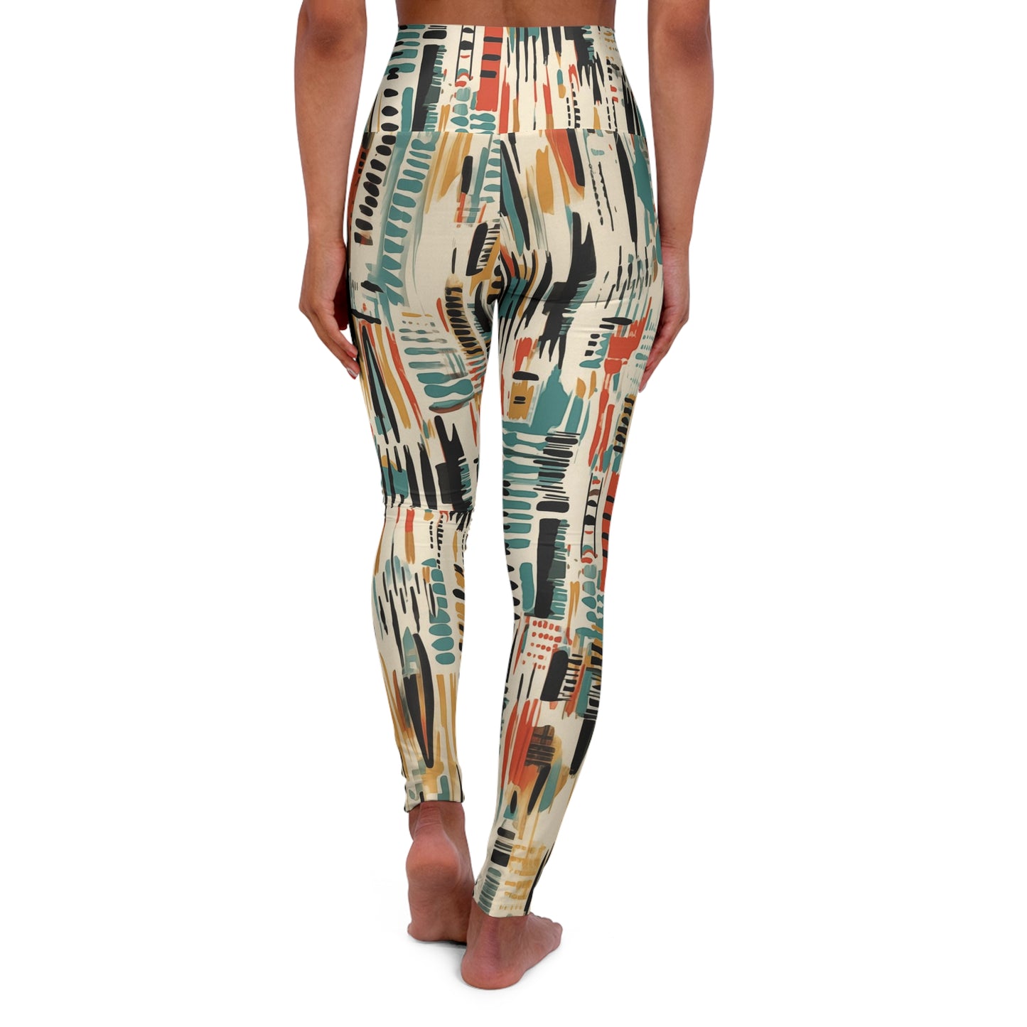 High Waisted Leggings - Arne Phalakasana Ikat