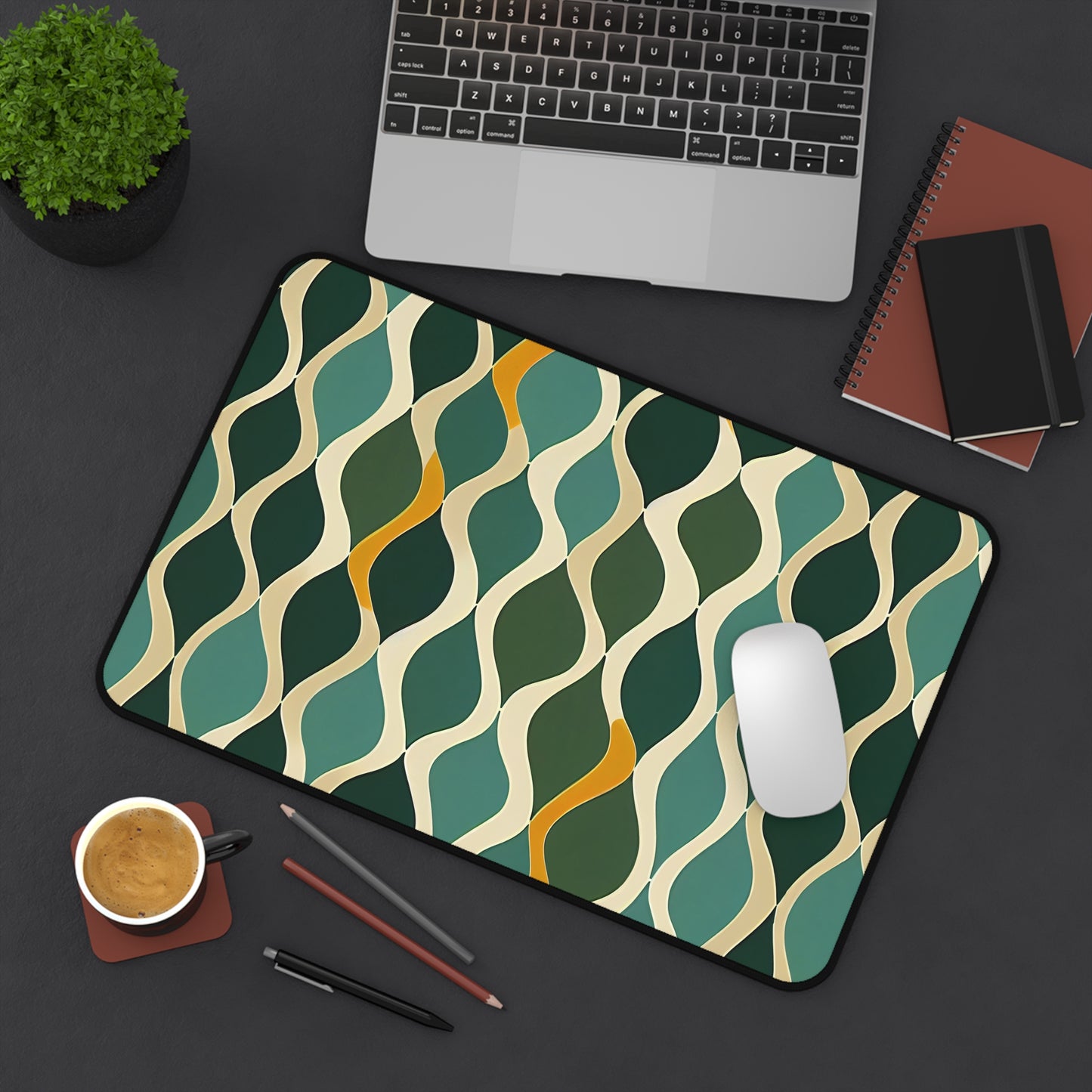 Desk Mat - Deco Aqua Ringlets