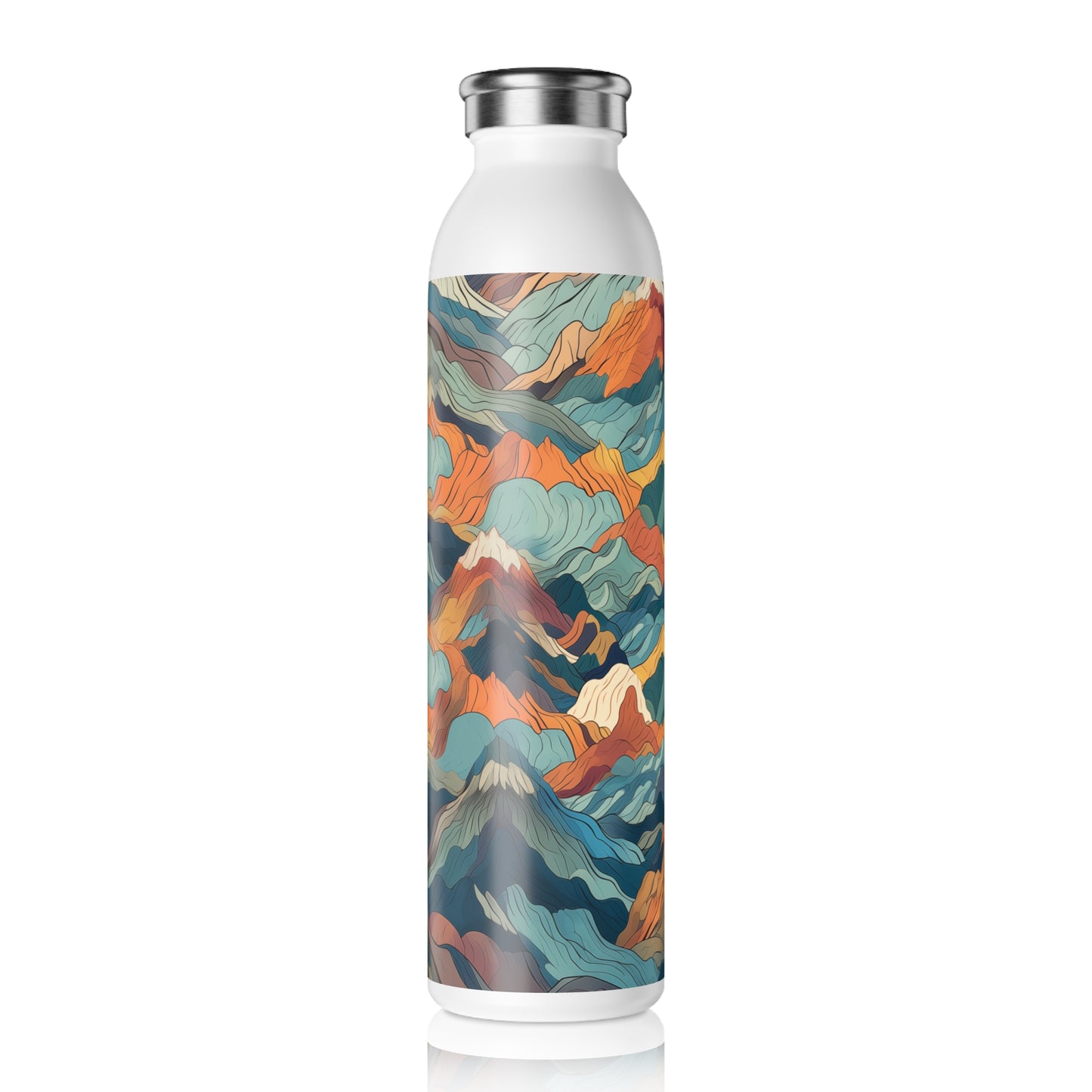 Slim Water Bottle - Bogdana Aix-en-Provence Anime Mountains