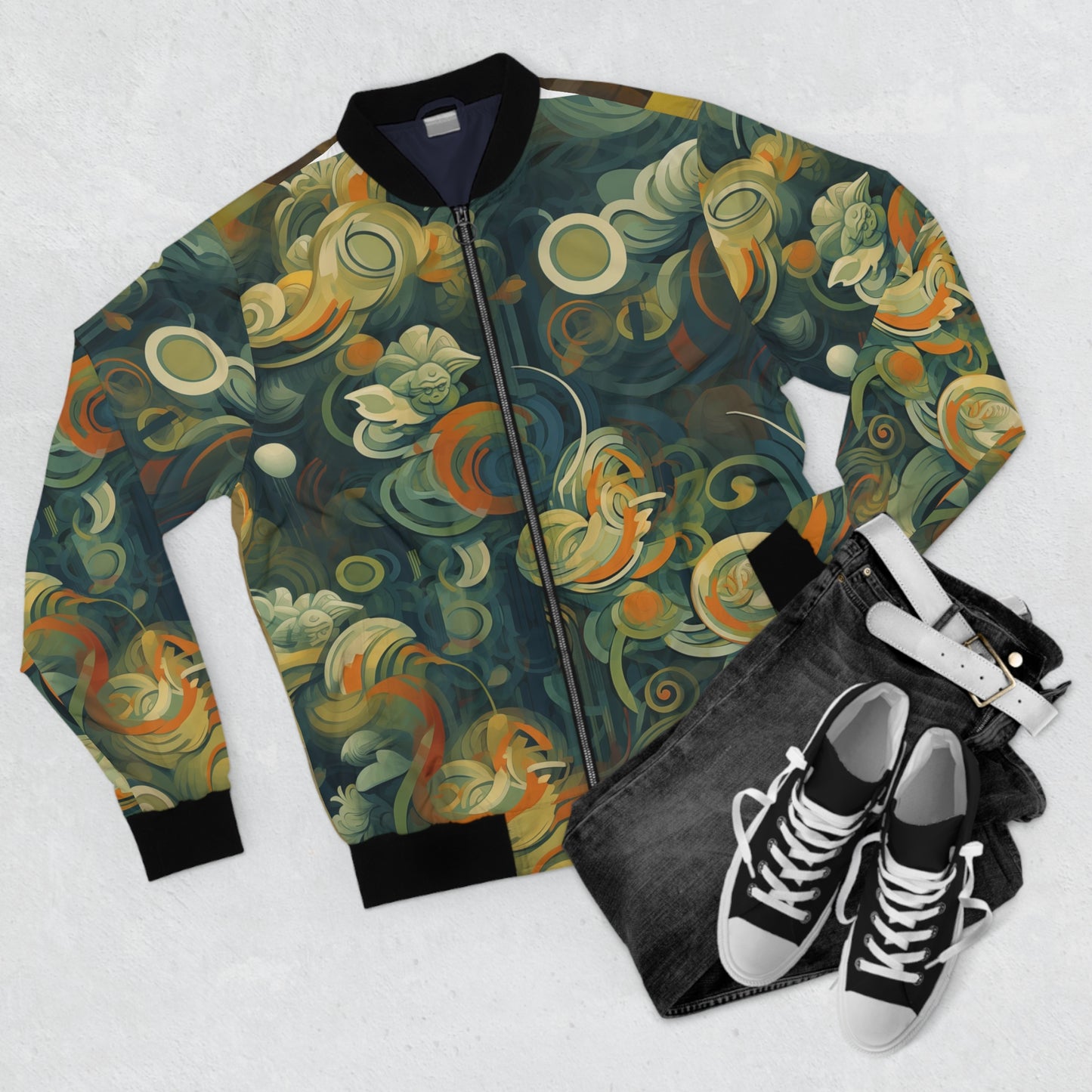 Men's Bomber Jacket - Yoda Yukiyo E Art Portrait