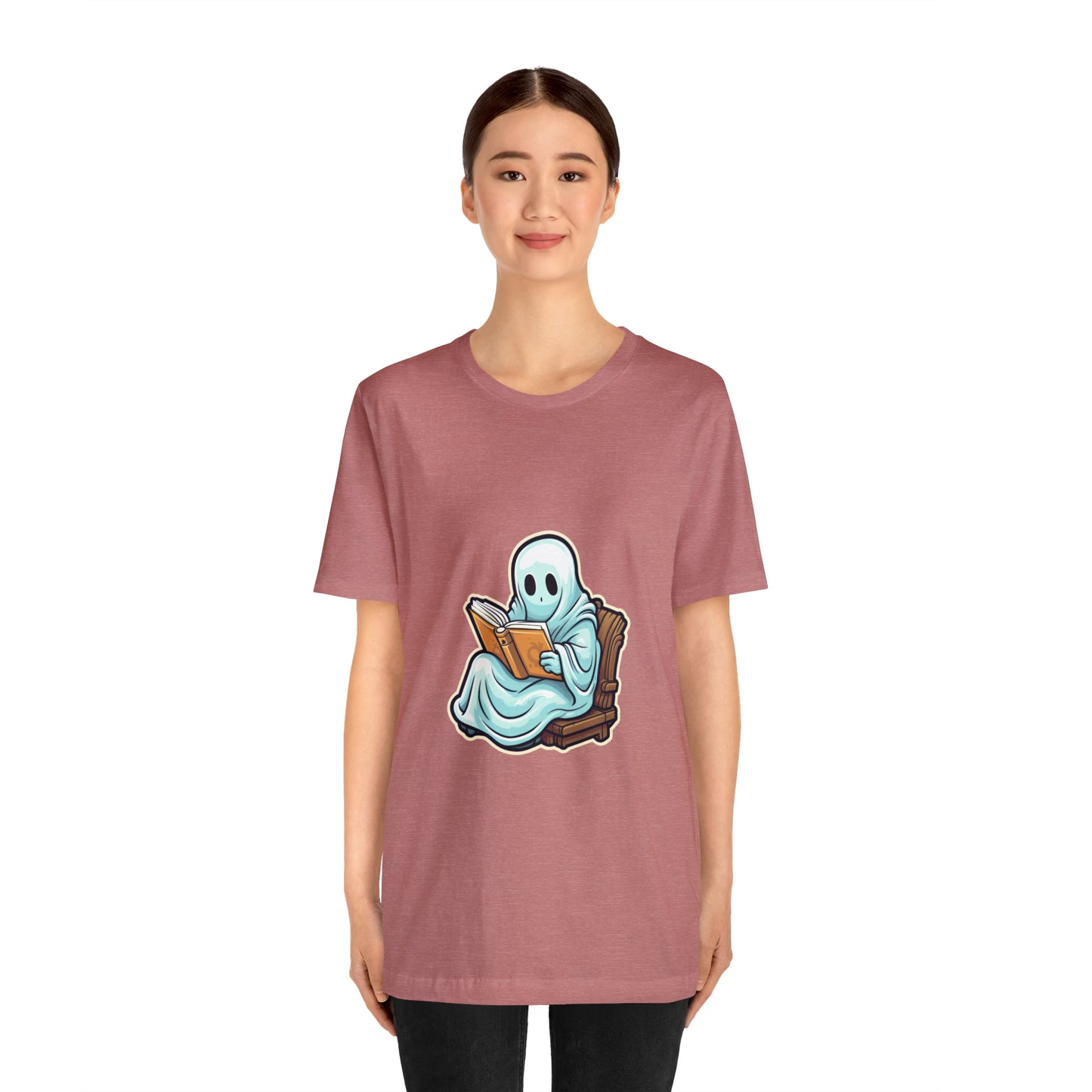 Ghost Reading Books Tee Shirt, Halloween Teacher Gift, Librarian, Ghost, Halloween Tee