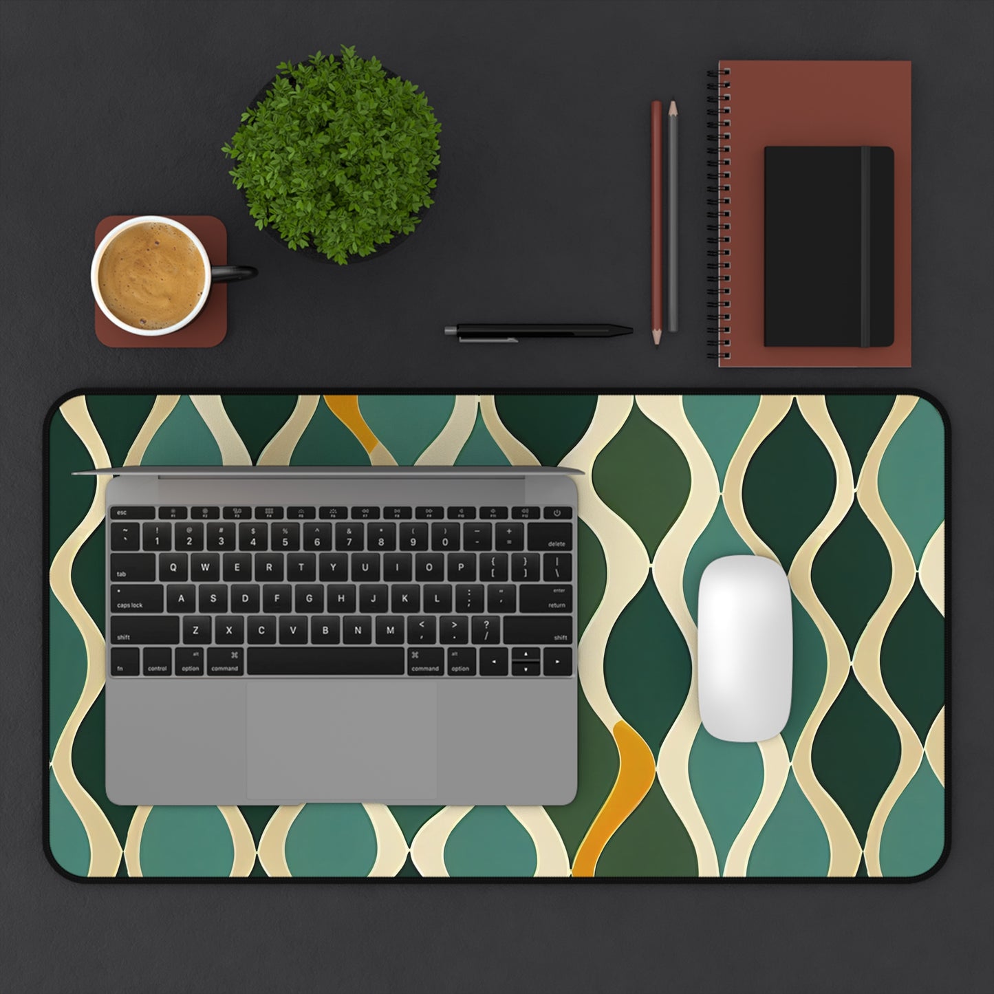 Desk Mat - Deco Aqua Ringlets