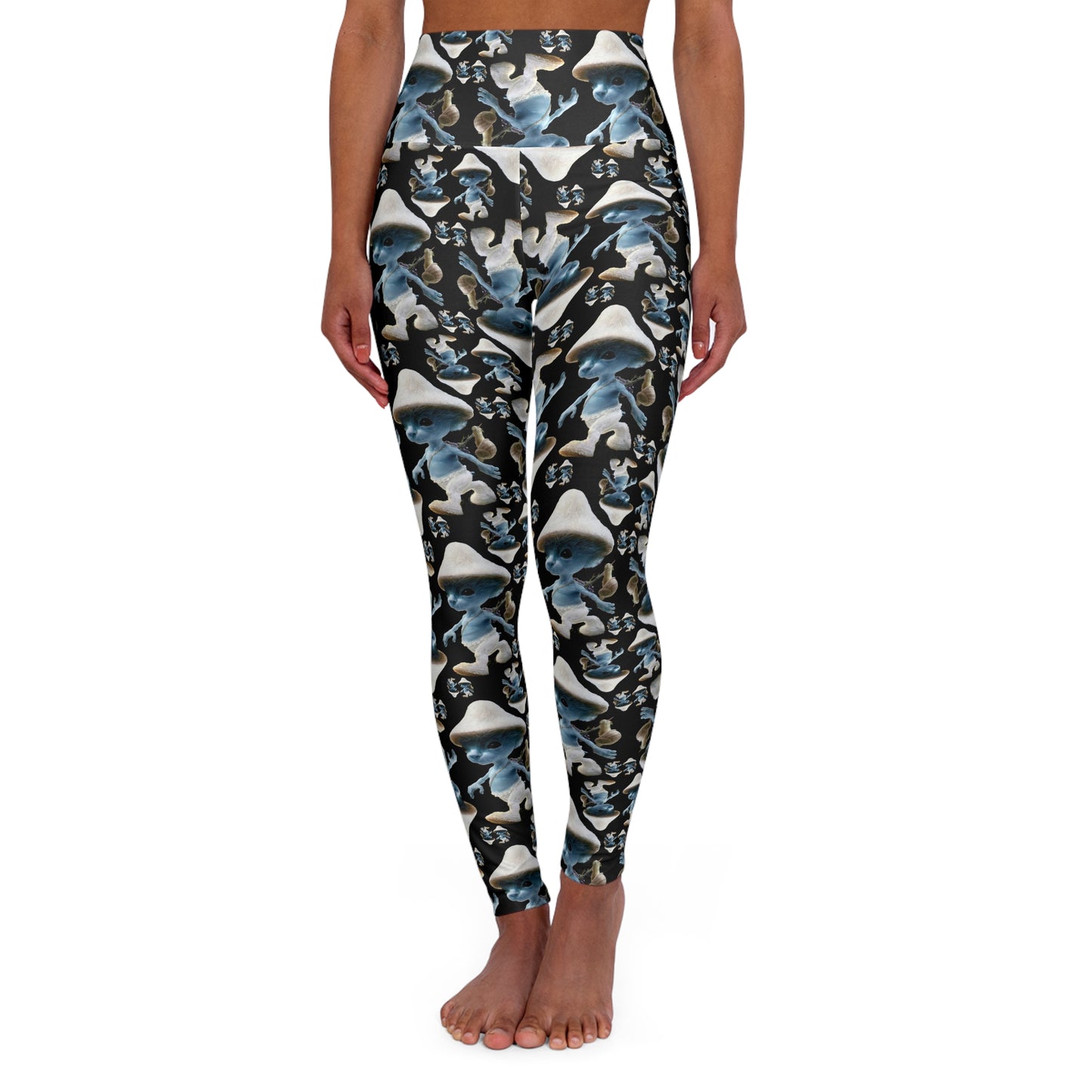 High Waisted Leggings - SmurfCat Pattern